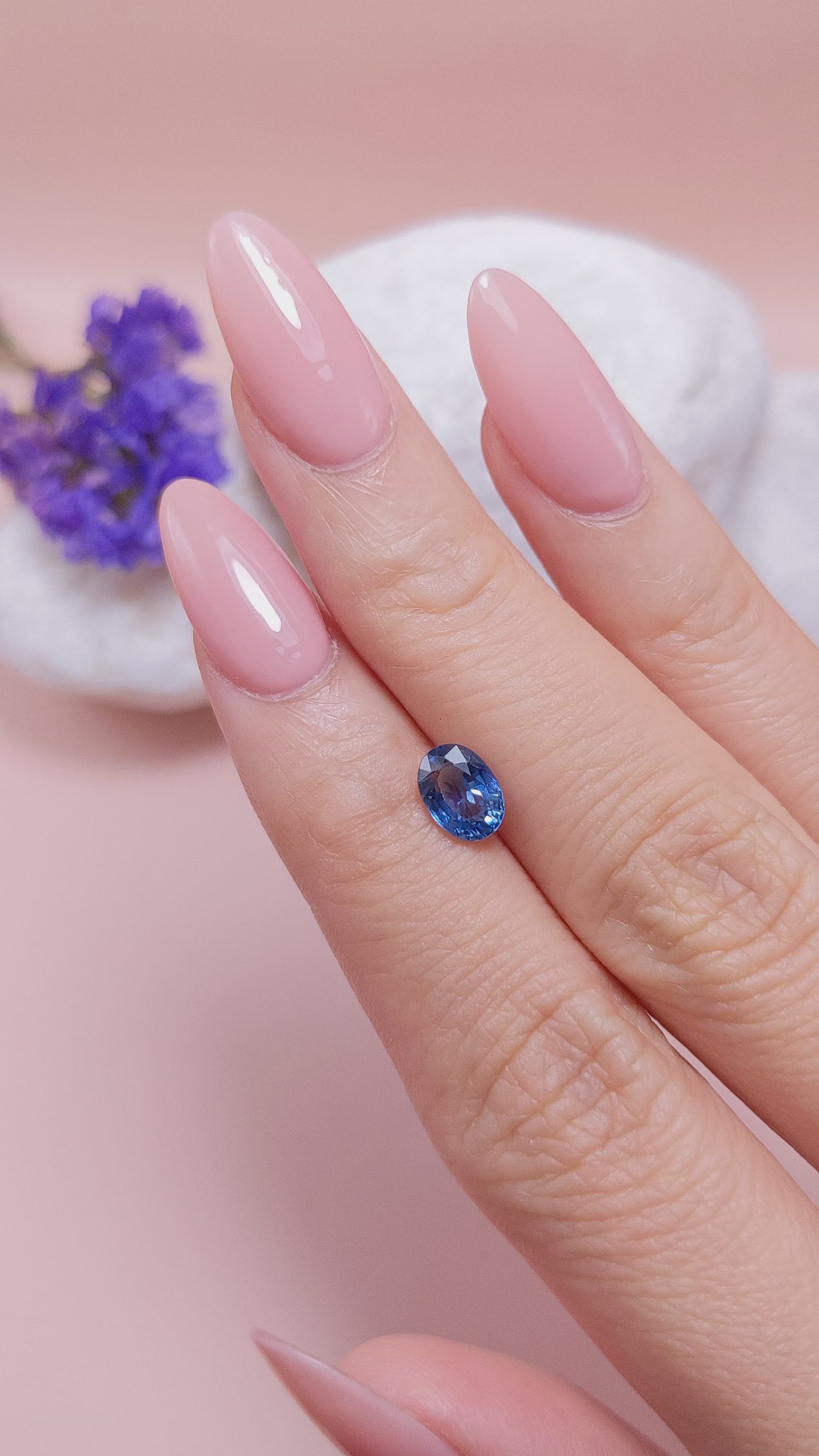 1.16 Ct. Blue Sapphire from Ceylon (Sri Lanka) Size Video