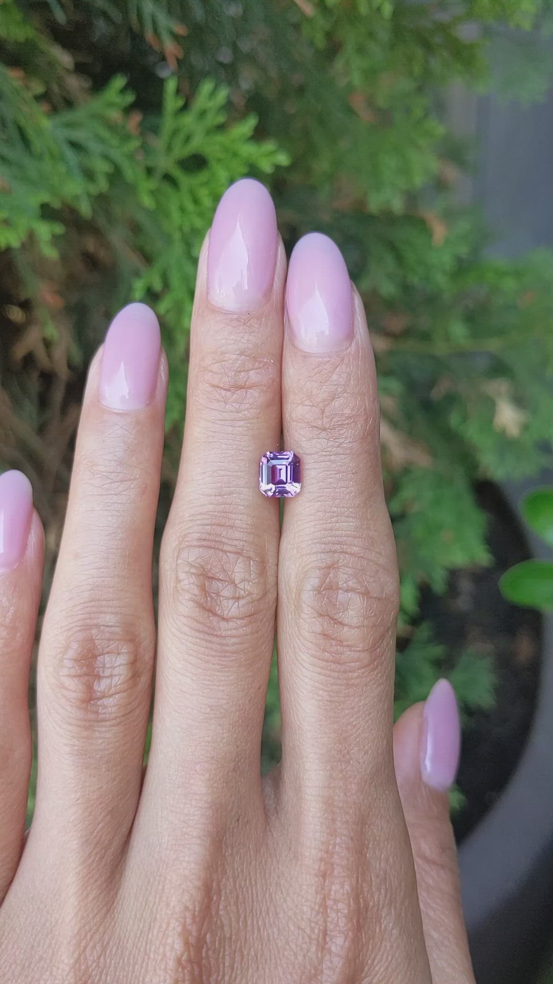 1.53 Ct. Pinkish Purple Sapphire from Ceylon (Sri Lanka) Size Video