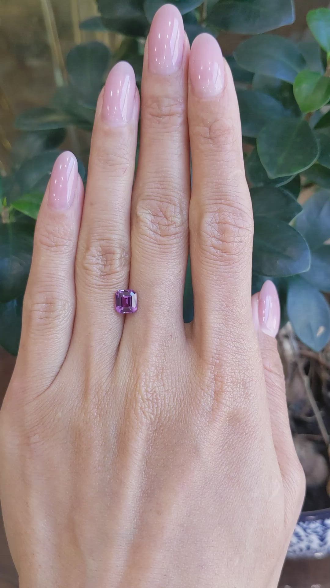 1.53 Ct. Pinkish Purple Sapphire from Ceylon (Sri Lanka) Size Video