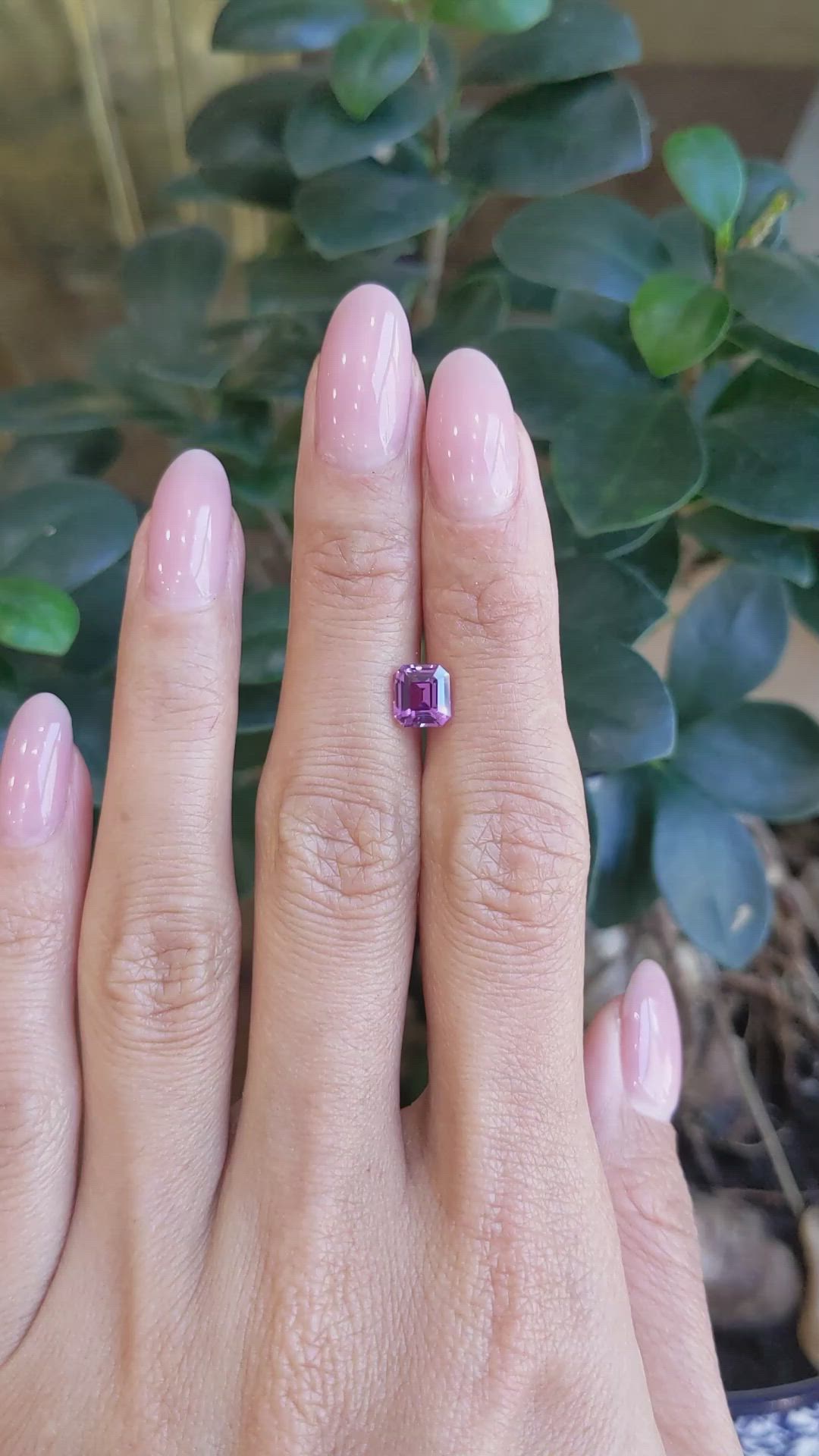 1.53 Ct. Pinkish Purple Sapphire from Ceylon (Sri Lanka) Size Video