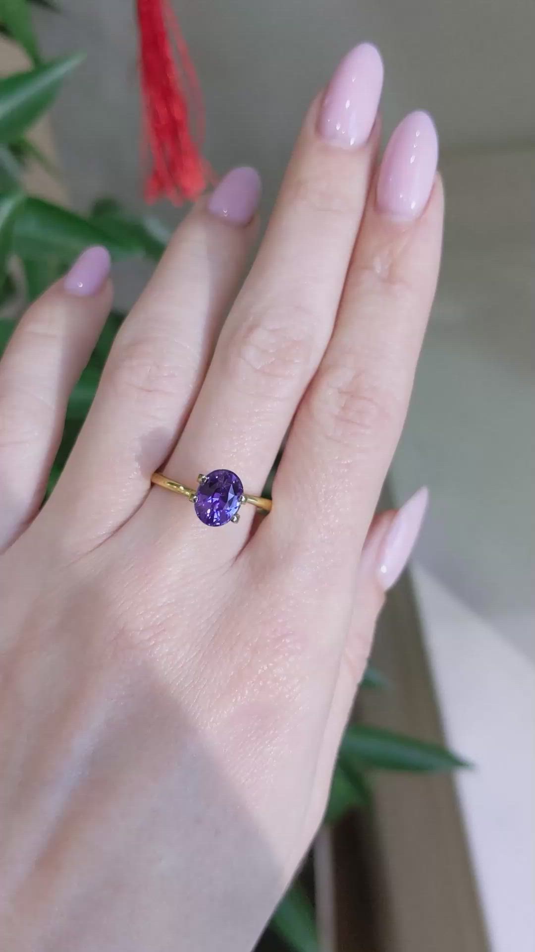 2.13 Ct. Purple Sapphire from Ceylon (Sri Lanka) Size Video