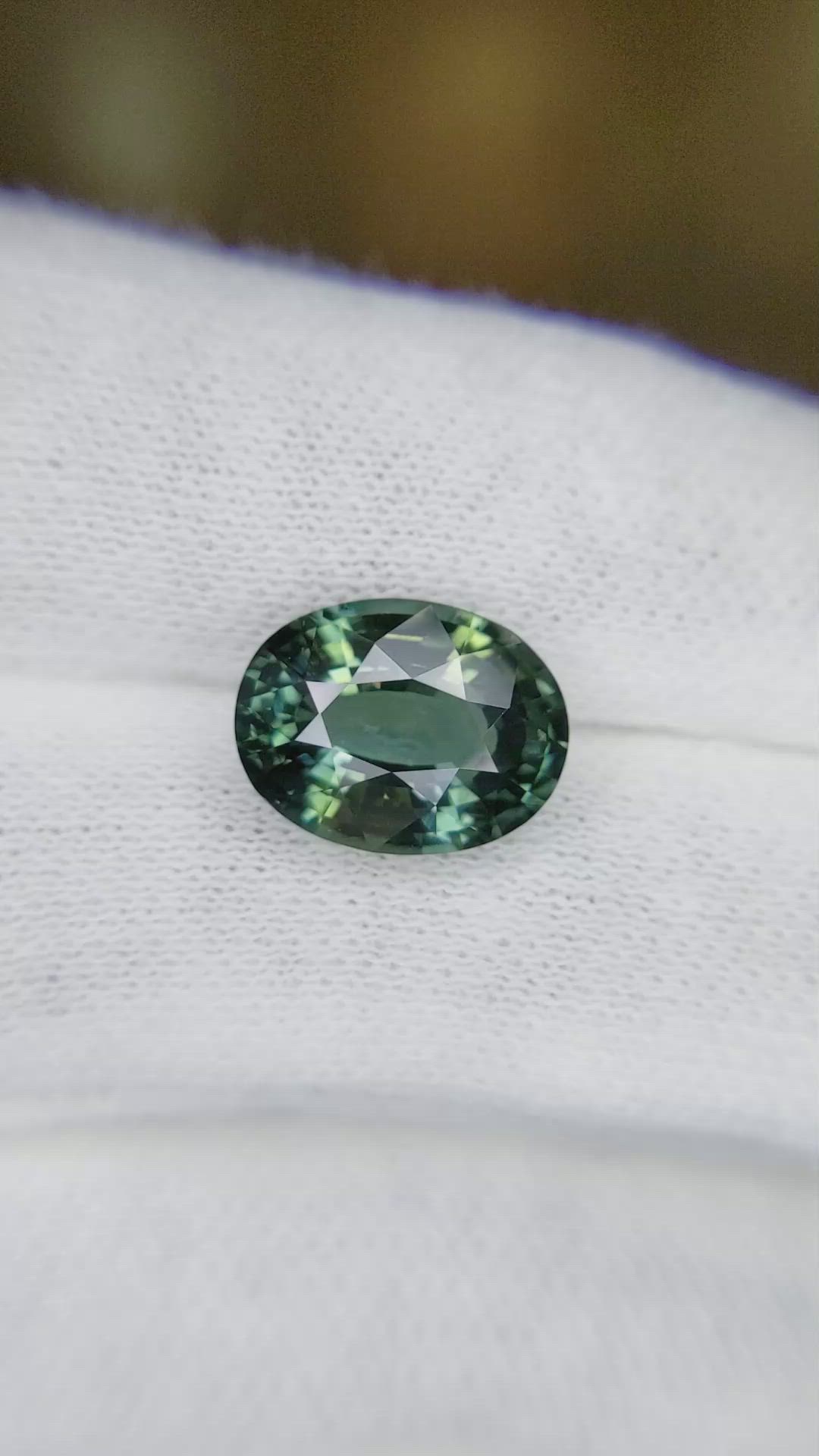 5.53 Ct. Bluish Green Sapphire from Madagascar Size Video