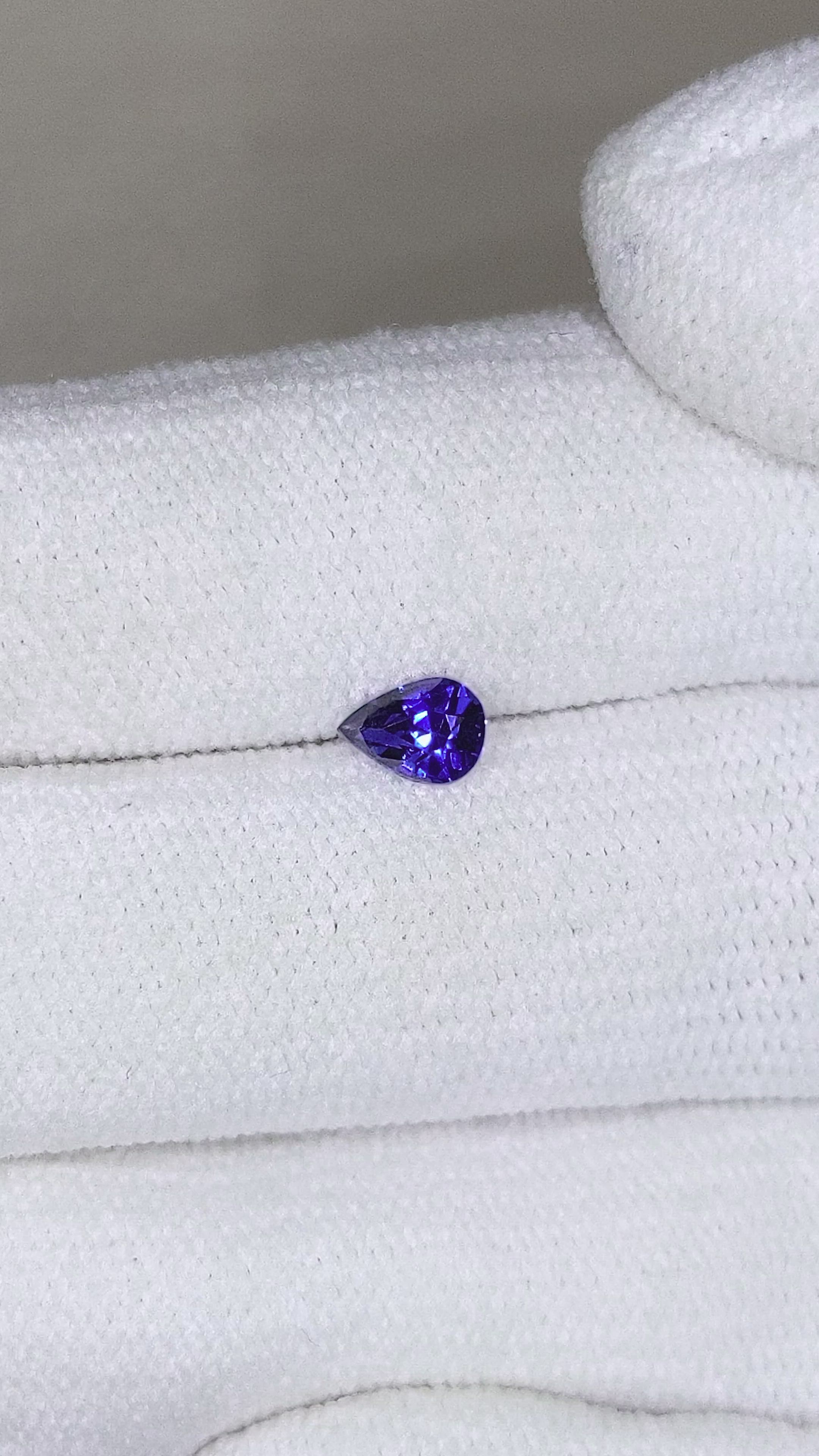 0.44 Ct. Blue Sapphire from Ceylon (Sri Lanka) Size Video