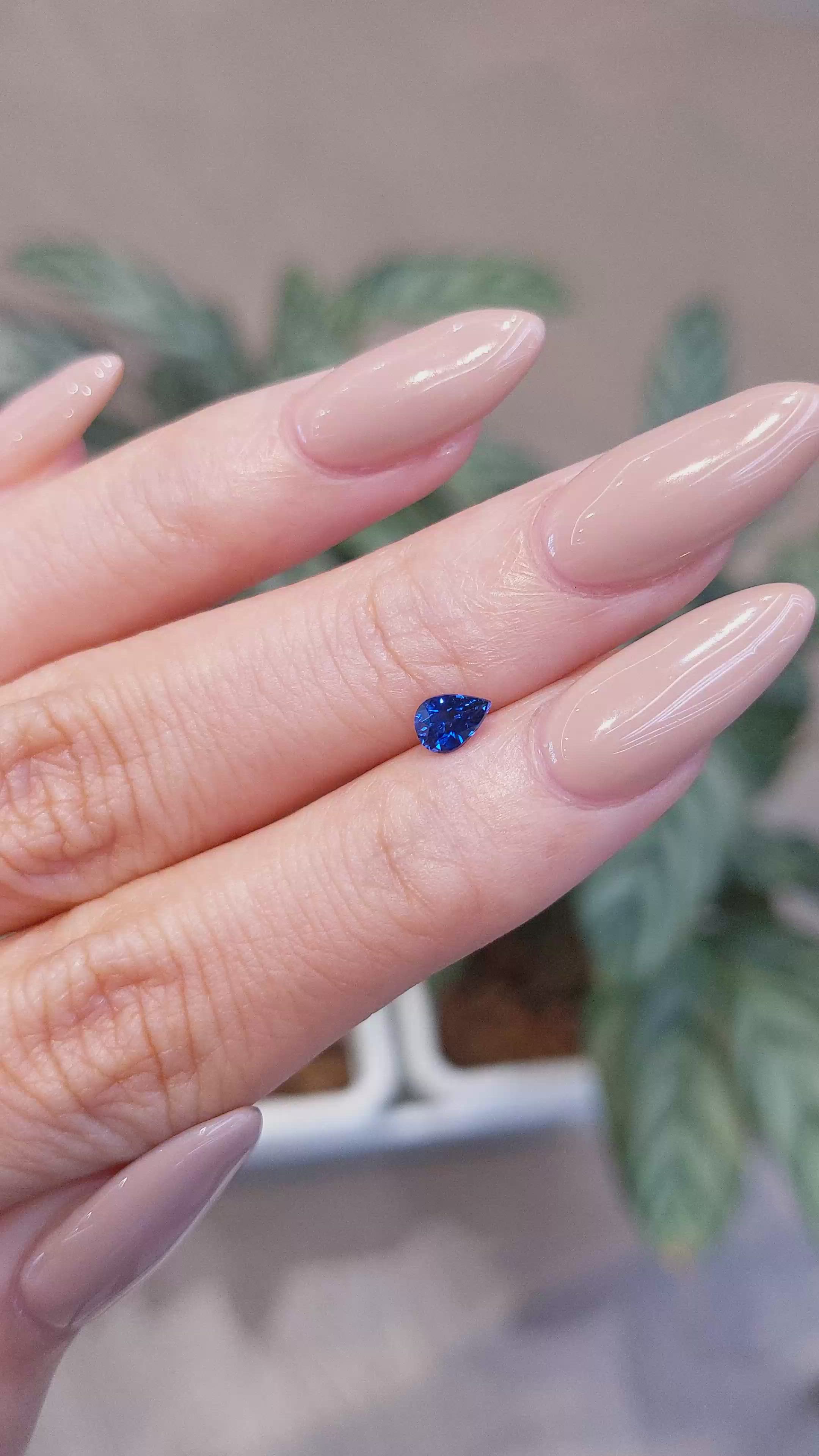 0.44 Ct. Blue Sapphire from Ceylon (Sri Lanka) Size Video
