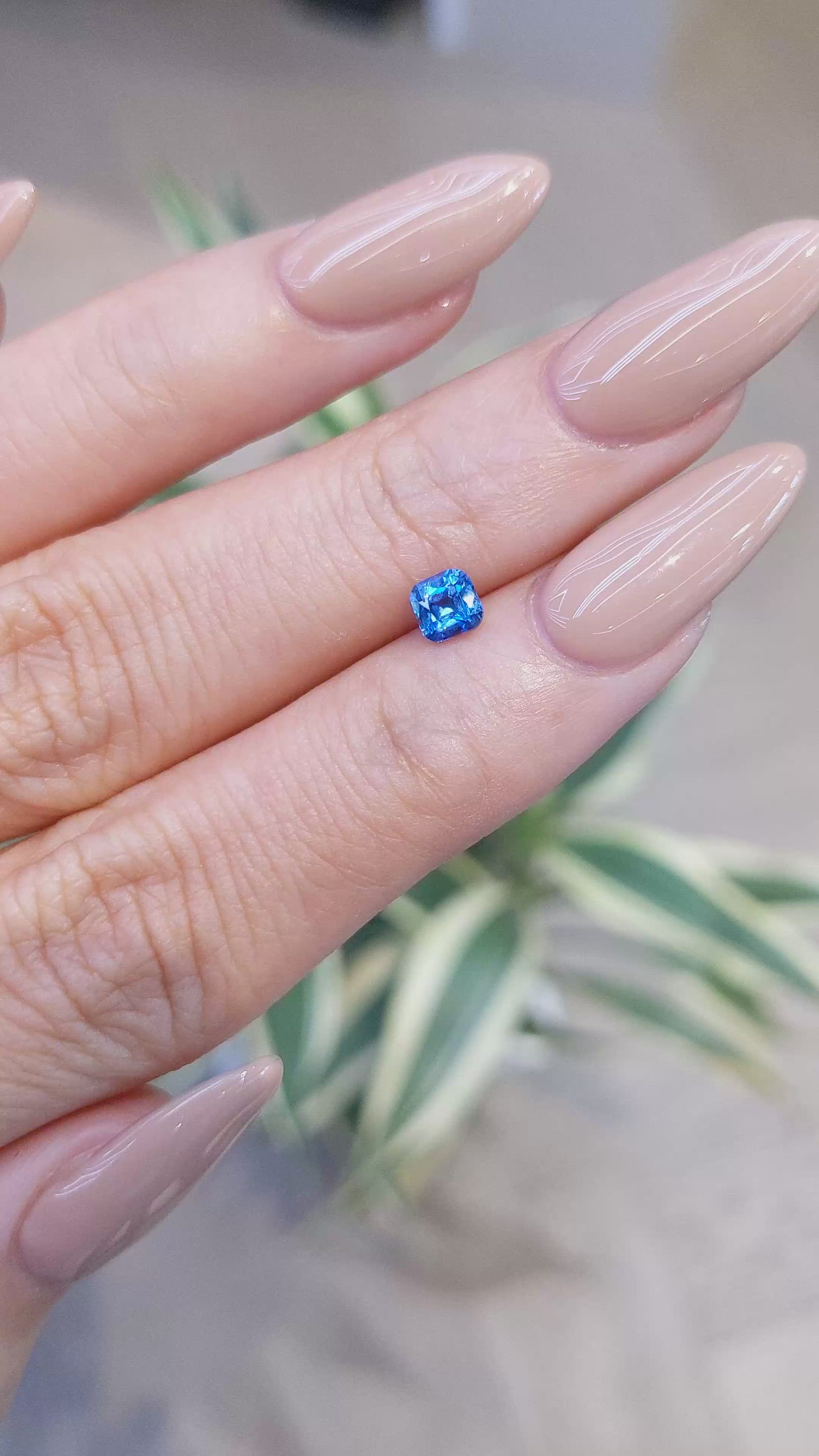 0.49 Ct. Blue Sapphire from Ceylon (Sri Lanka) Size Video