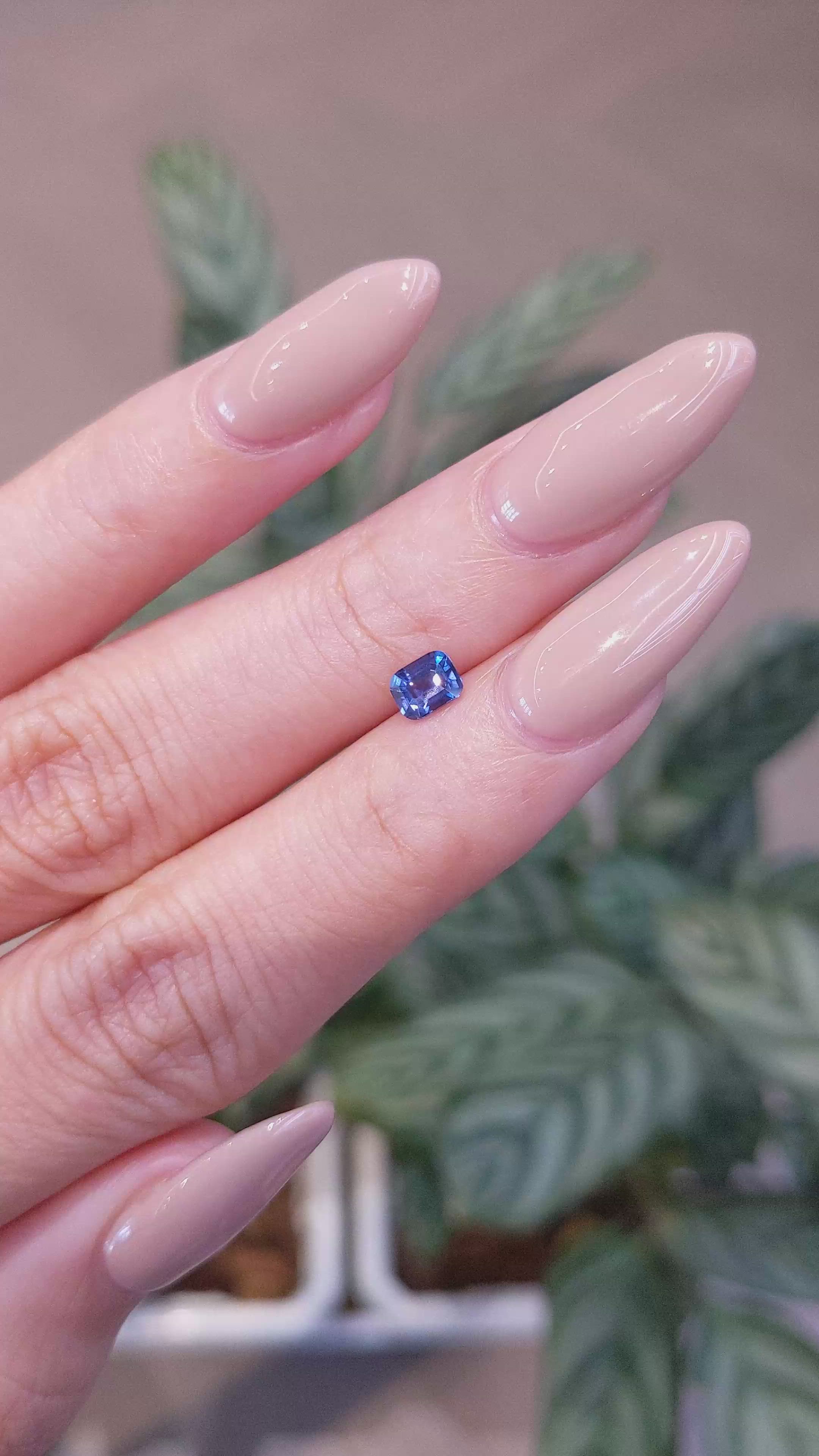 0.55 Ct. Blue Sapphire from Ceylon (Sri Lanka) Size Video