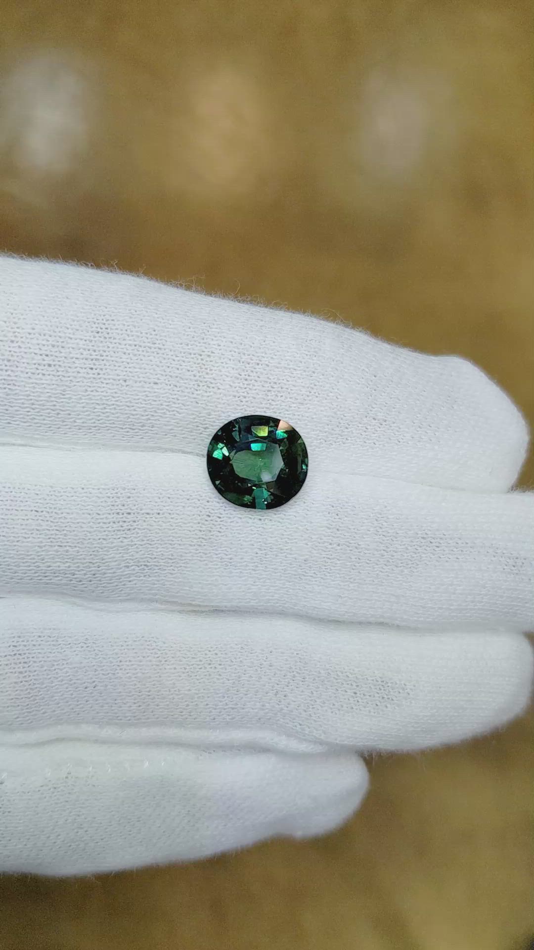 4.11 Ct. Bluish Green Sapphire from Tanzania Size Video