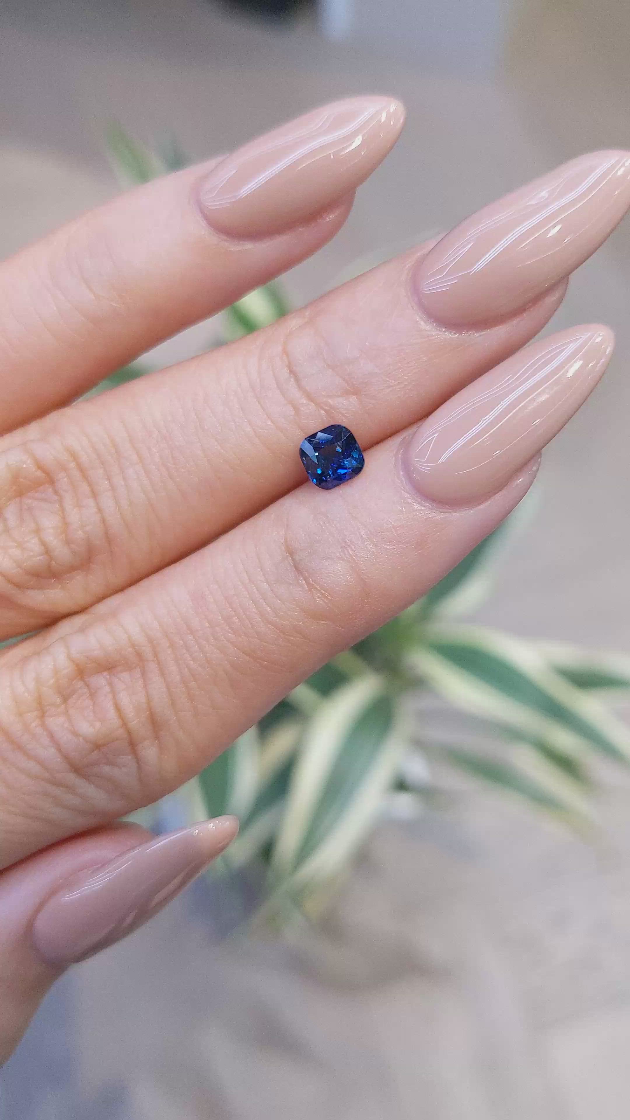0.67 Ct. Blue Sapphire from Ceylon (Sri Lanka) Size Video