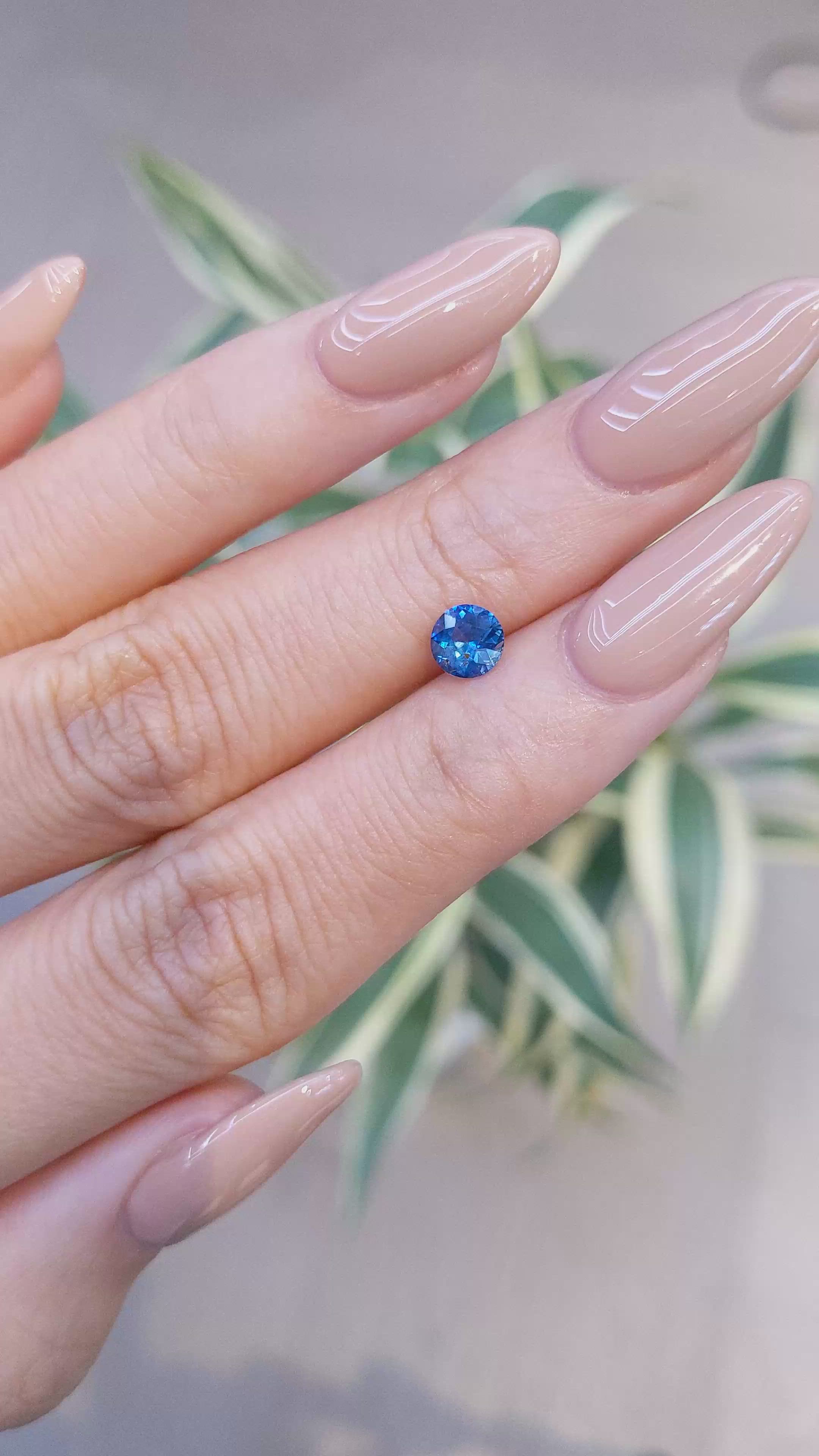 0.67 Ct. Blue Sapphire from Ceylon (Sri Lanka) Size Video