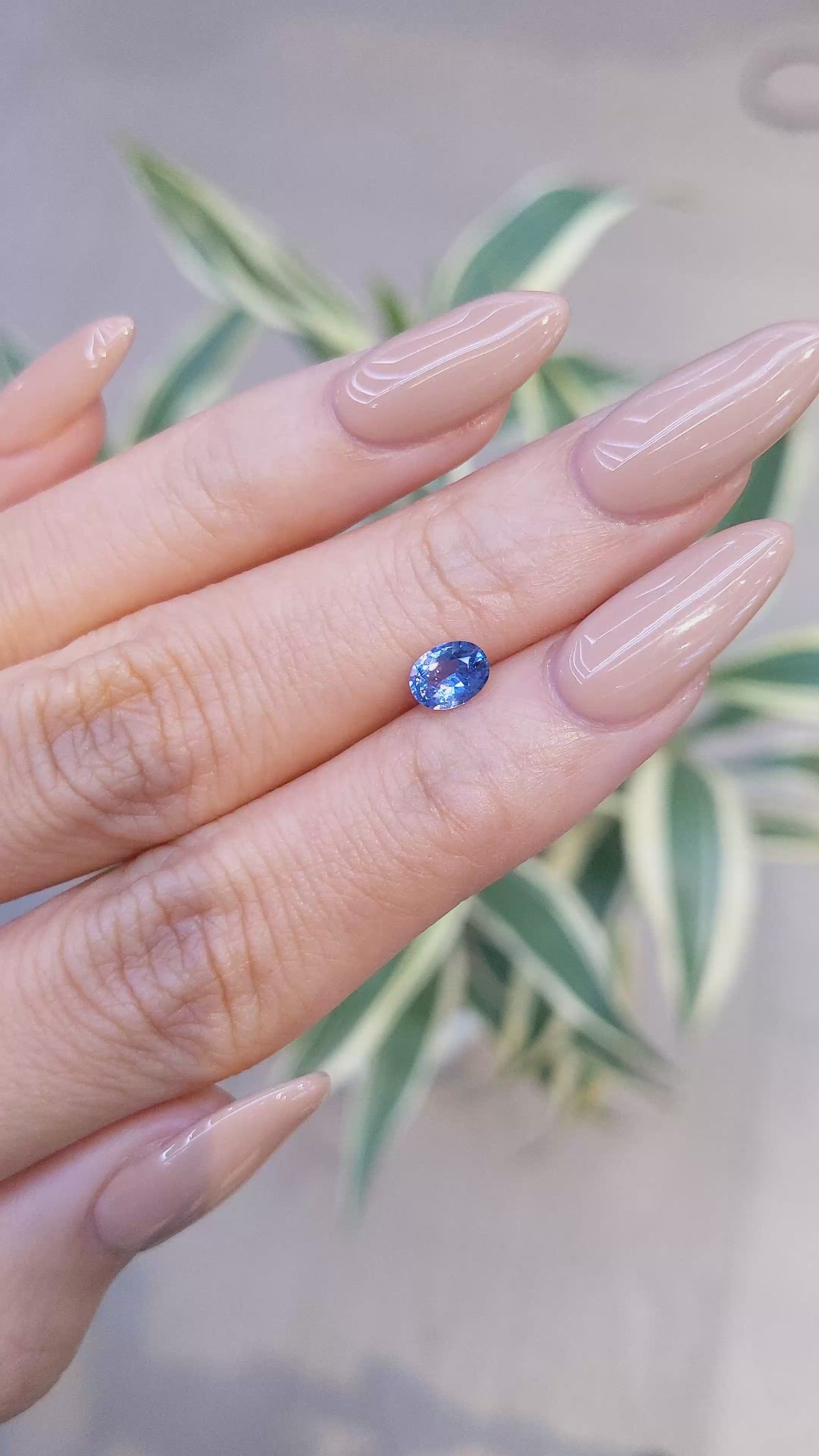 0.72 Ct. Blue Sapphire from Ceylon (Sri Lanka) Size Video