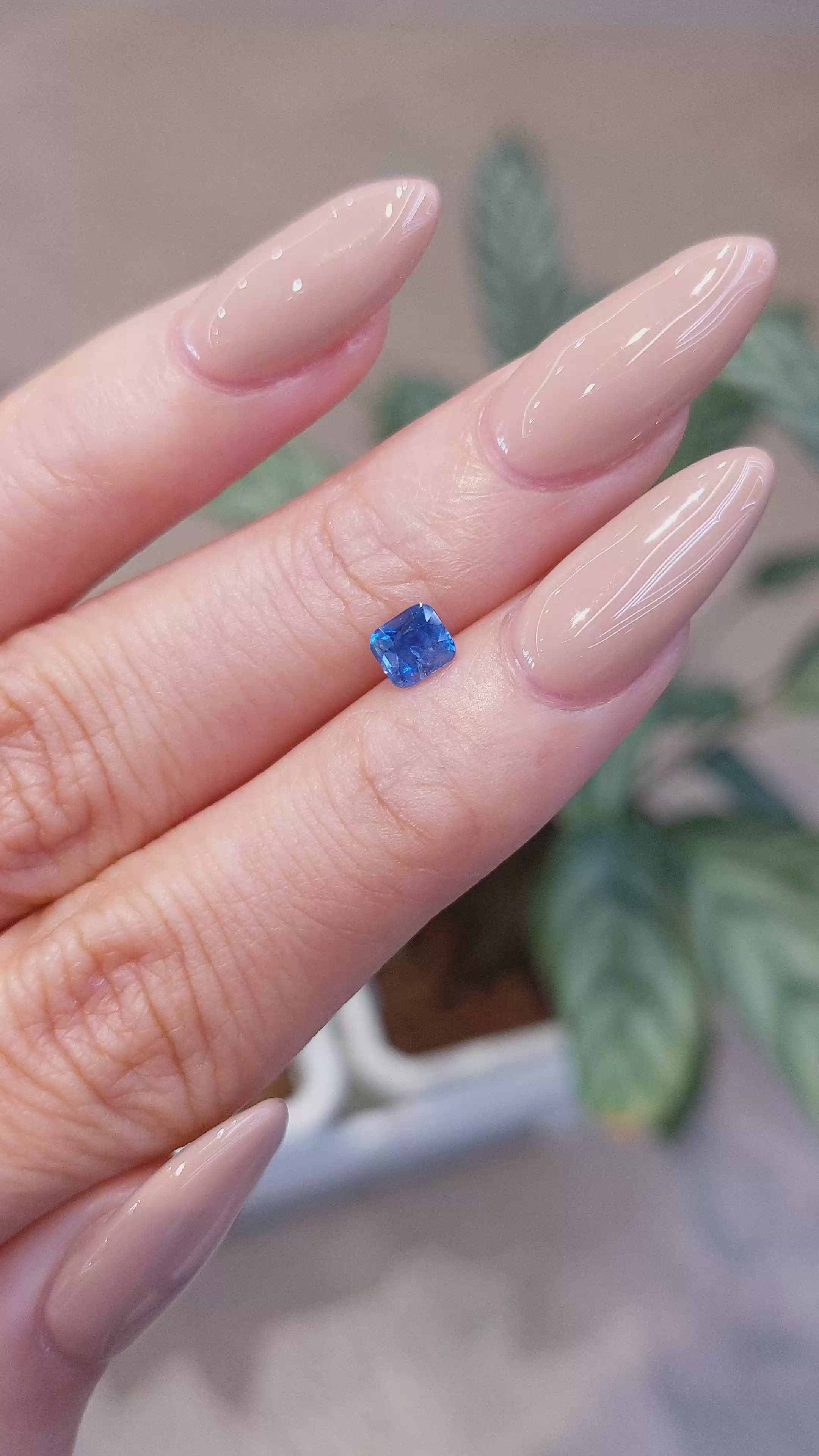0.73 Ct. Blue Sapphire from Ceylon (Sri Lanka) Size Video