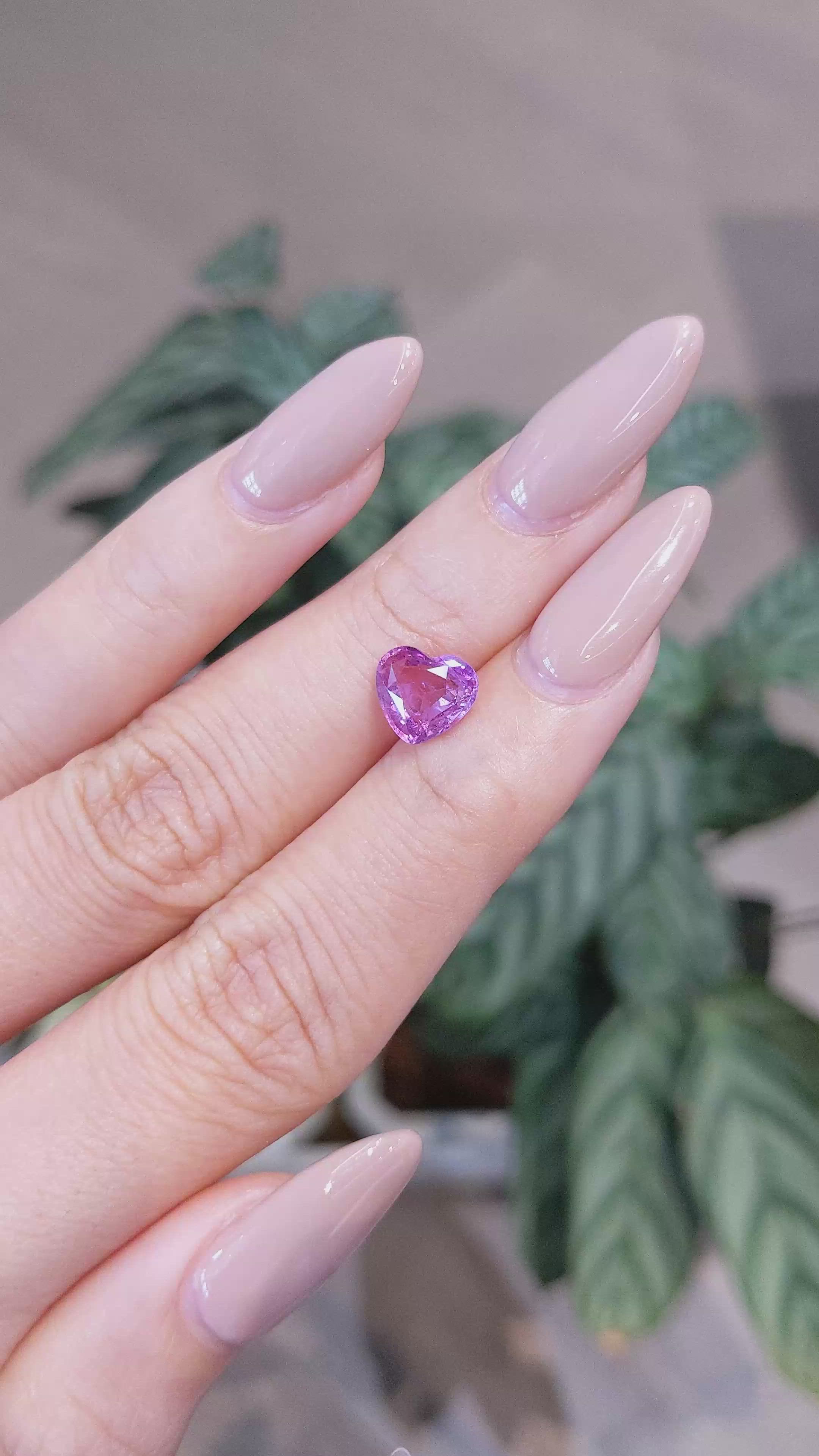 2.41 Ct. Purple Sapphire from Ceylon (Sri Lanka) Size Video