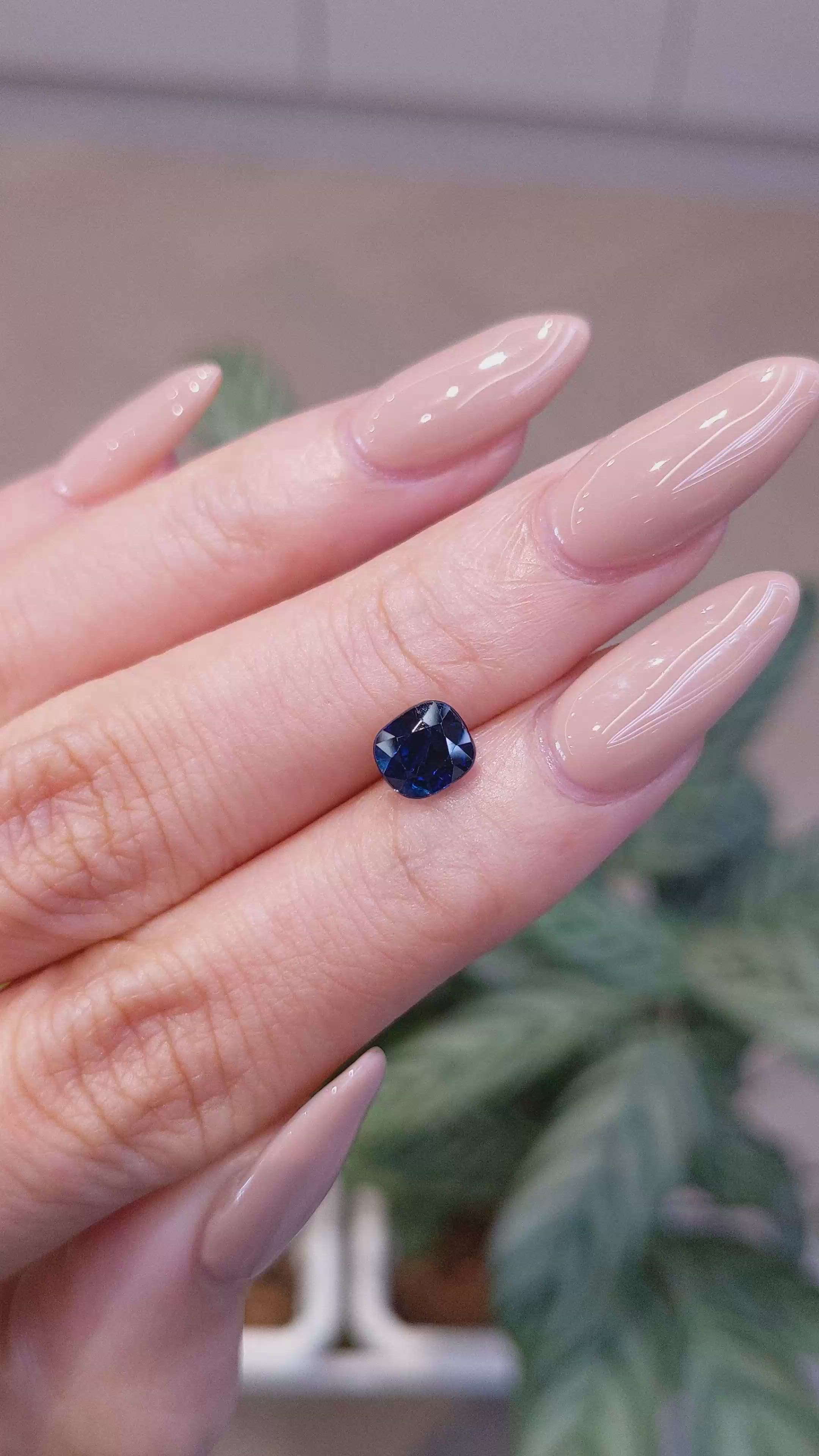 1.60 Ct. Blue Sapphire from Ceylon (Sri Lanka) Size Video