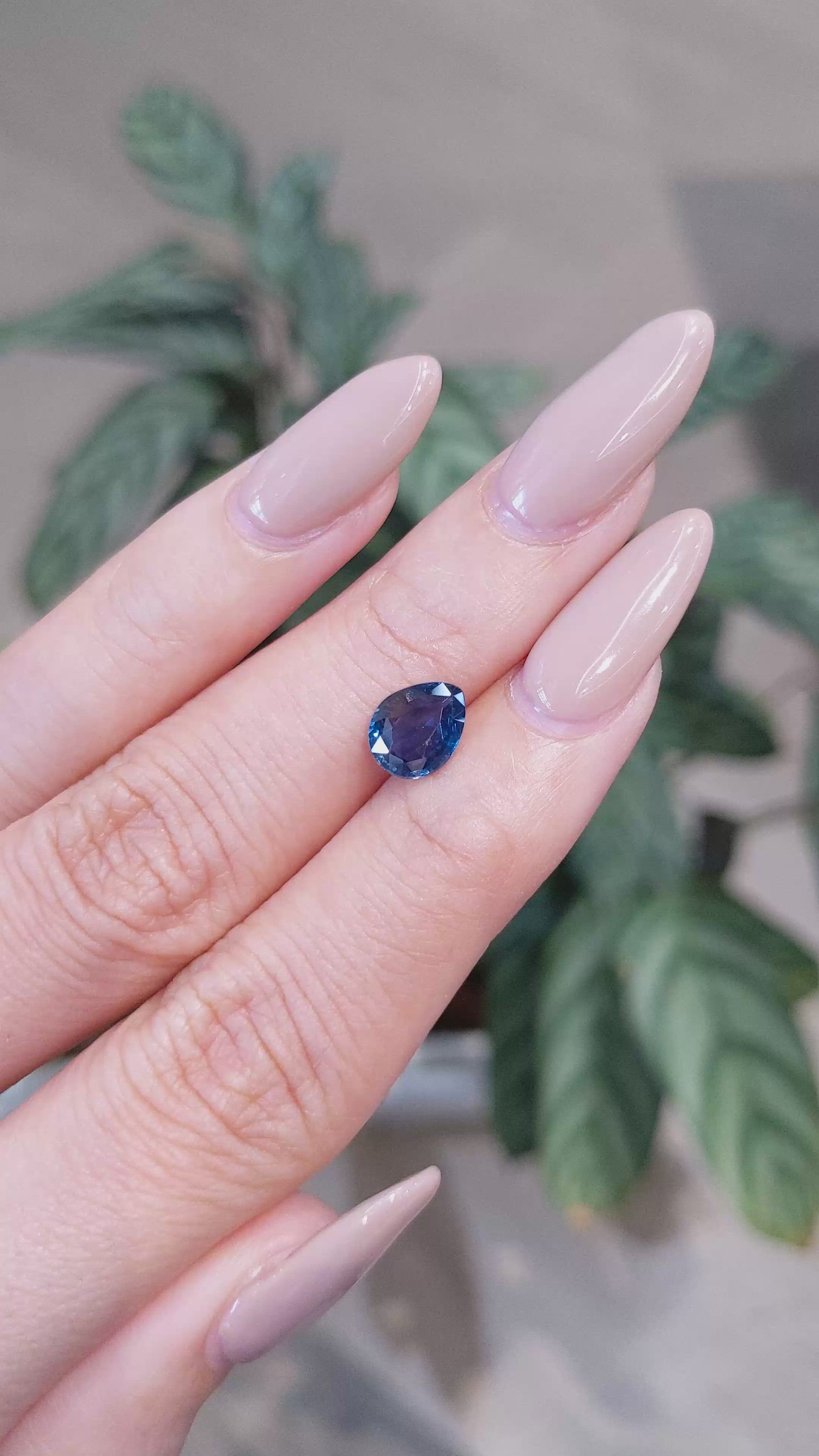 1.55 Ct. Blue Sapphire from Ceylon (Sri Lanka) Size Video
