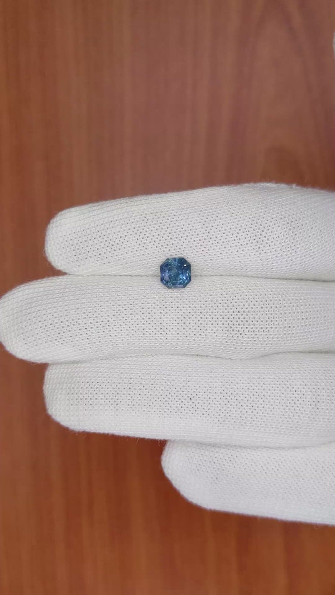 1.44 Ct. Greenish Blue Sapphire from Ceylon (Sri Lanka) Size Video