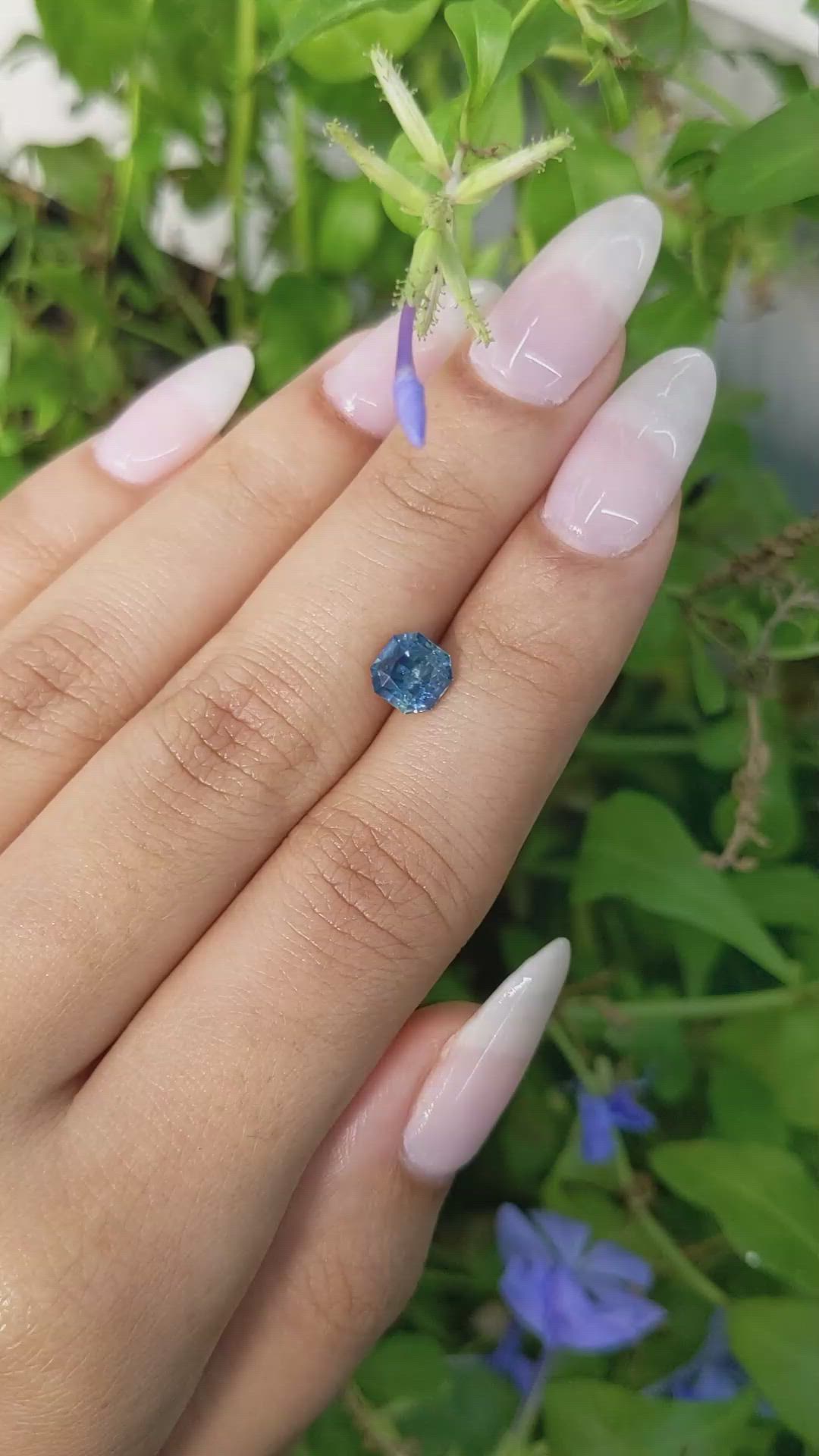 1.44 Ct. Greenish Blue Sapphire from Ceylon (Sri Lanka) Size Video