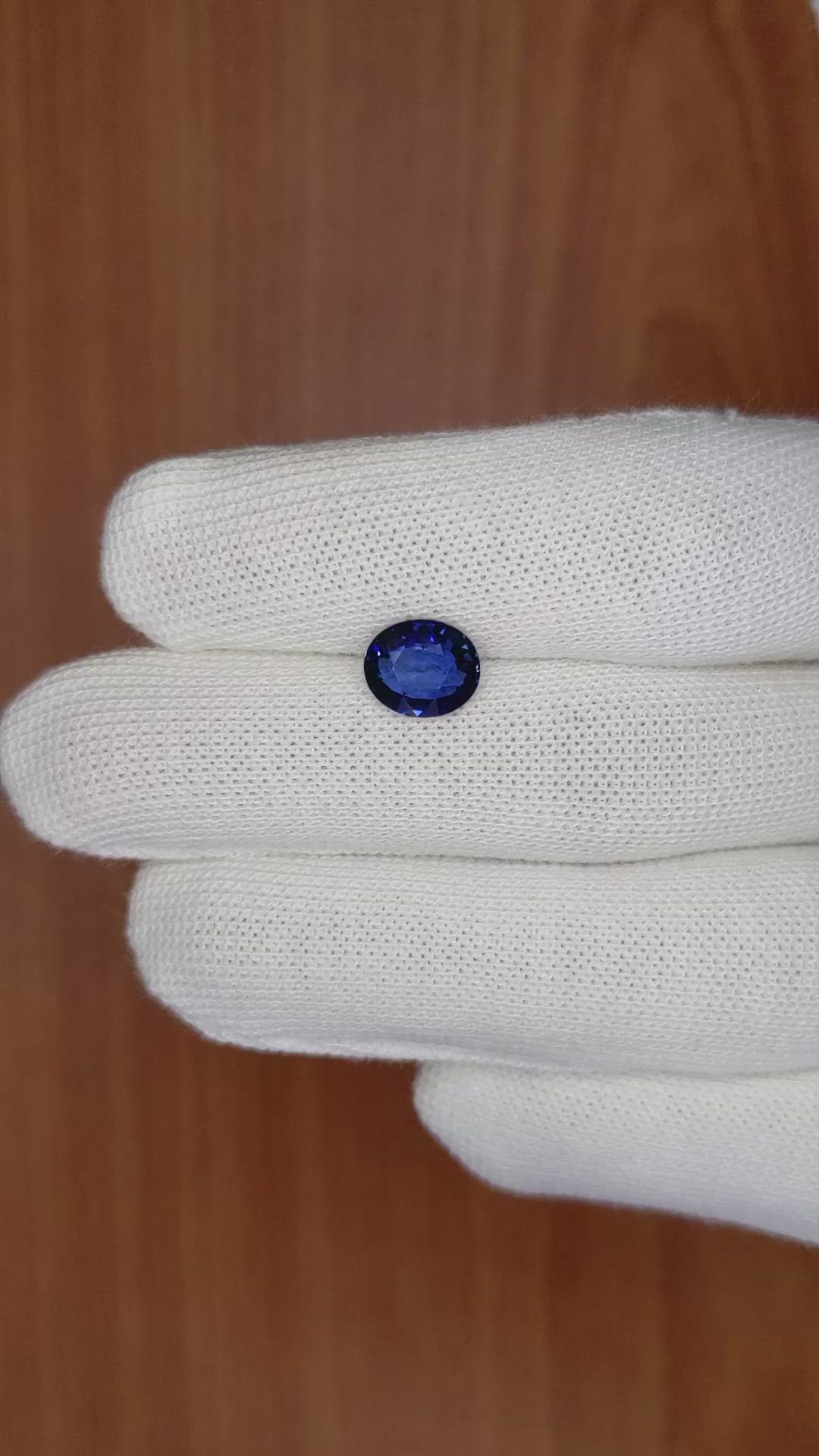 2.54 Ct. Blue Sapphire from Ceylon (Sri Lanka) Size Video