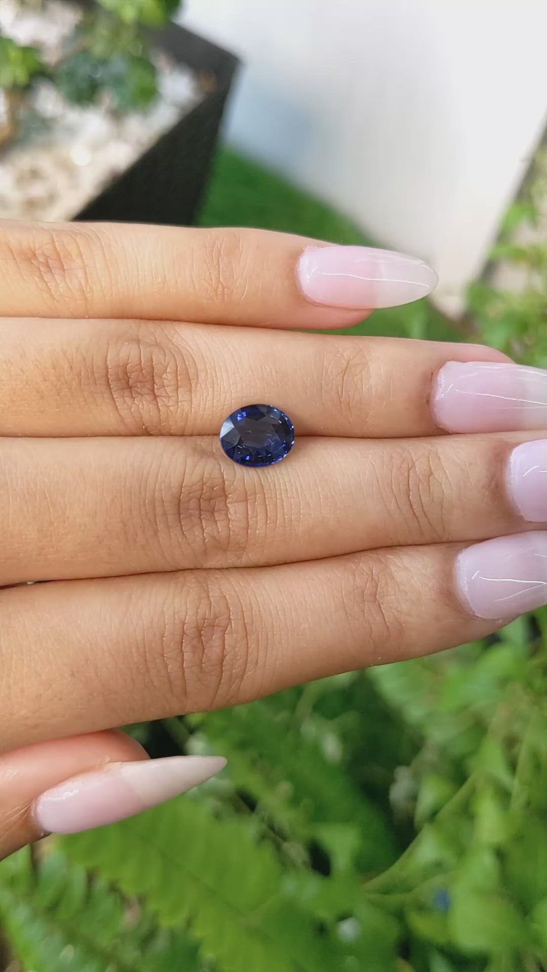2.54 Ct. Blue Sapphire from Ceylon (Sri Lanka) Size Video