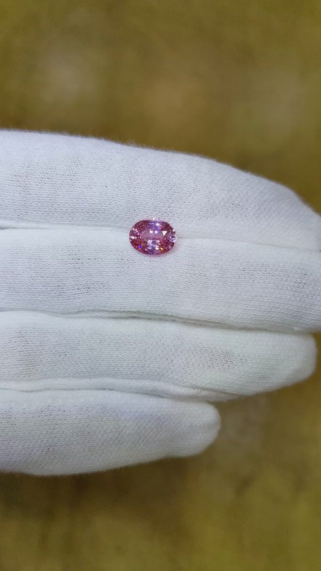 2.09 Ct. Purplish Pink Sapphire from Ceylon (Sri Lanka) Size Video