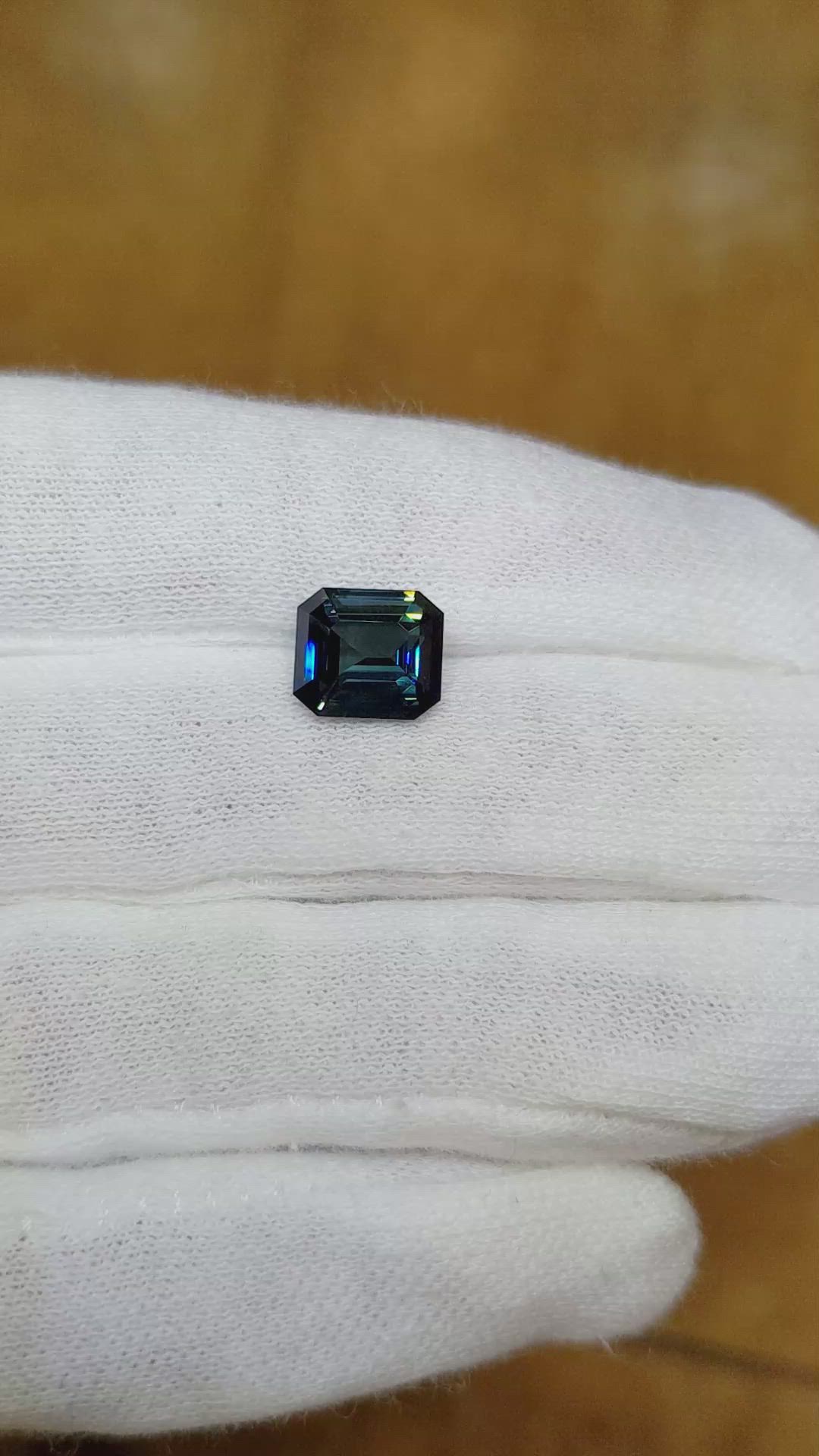 3.50 Ct. Greenish Blue Sapphire from Ceylon (Sri Lanka) Size Video