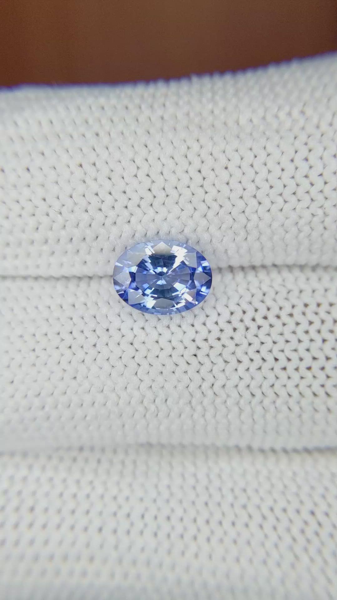 1.60 Ct. Blue Sapphire from Ceylon (Sri Lanka) Size Video