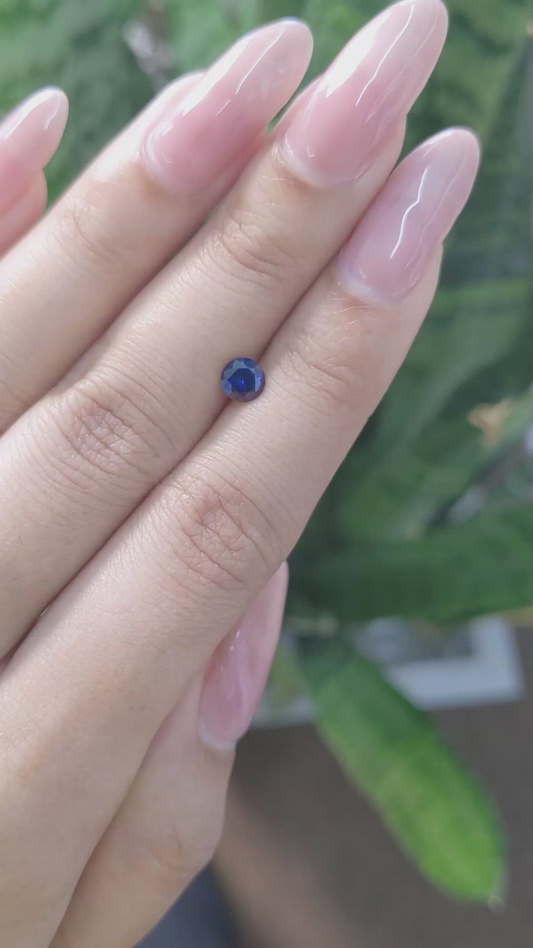 0.63 Ct. Blue Sapphire from Ceylon (Sri Lanka) Size Video