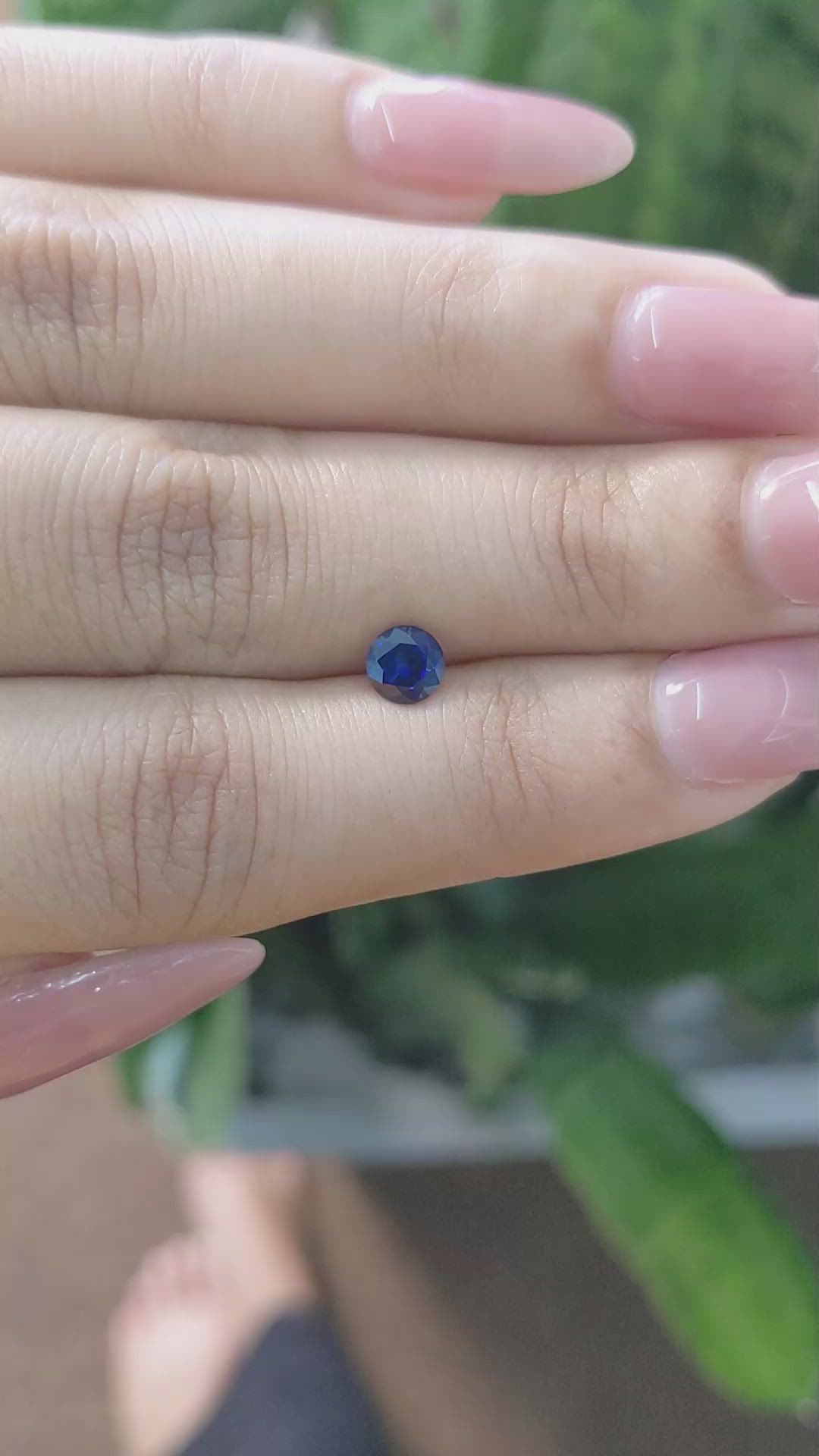 0.63 Ct. Blue Sapphire from Ceylon (Sri Lanka) Size Video