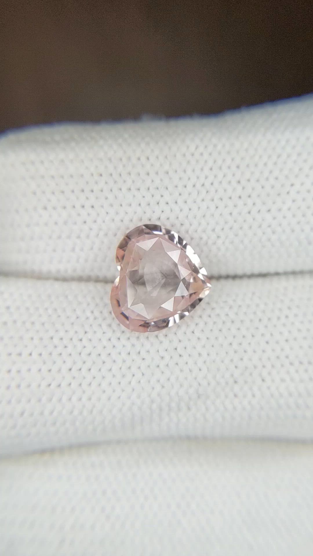 3.51 Ct. Peach Sapphire from Ceylon (Sri Lanka) Size Video