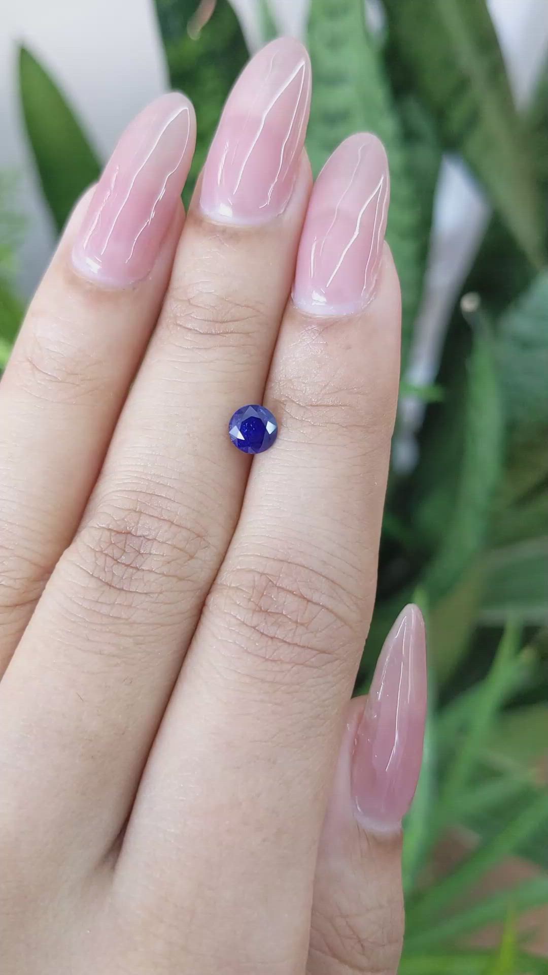 0.63 Ct. Blue Sapphire from Ceylon (Sri Lanka) Size Video