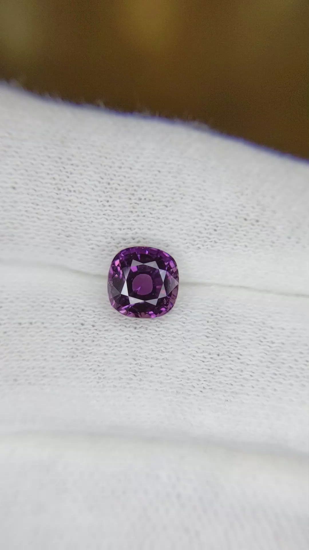 2.16 Ct. Purple Sapphire from Ceylon (Sri Lanka) Size Video