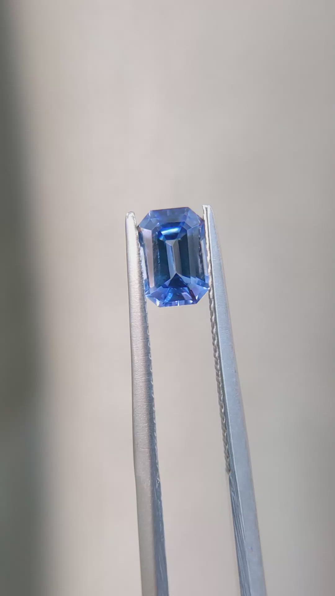 1.15 Ct. Blue Sapphire from Ceylon (Sri Lanka) Size Video