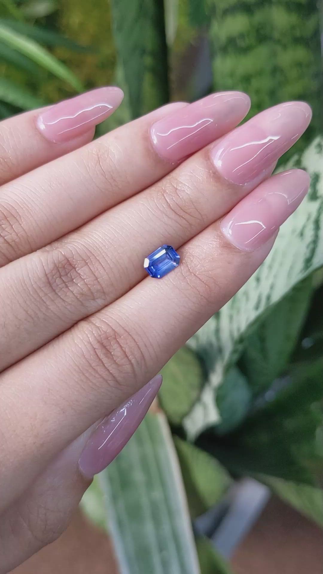 0.87 Ct. Blue Sapphire from Ceylon (Sri Lanka) Size Video