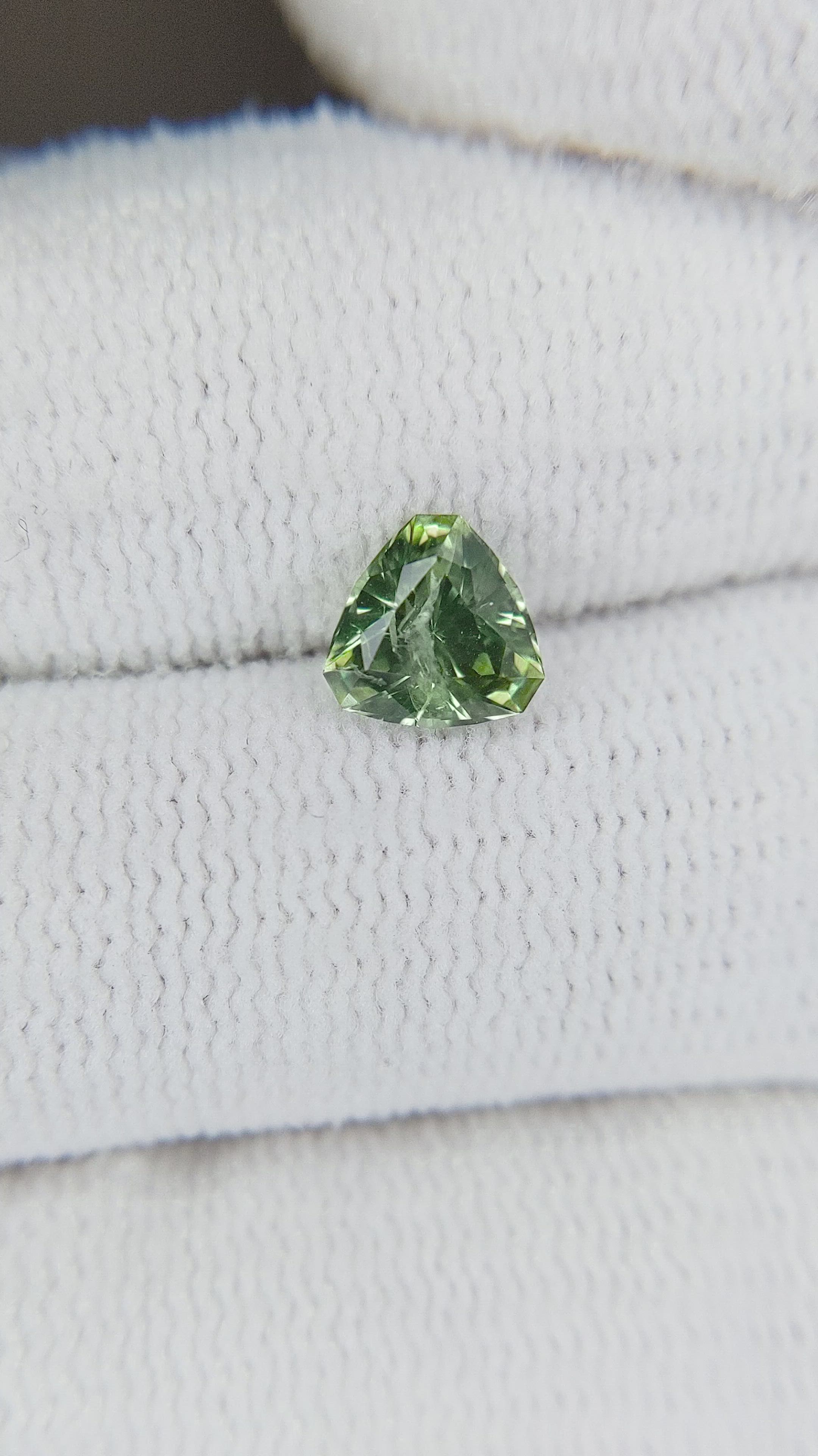 0.82 Ct. Green Sapphire from Montana Size Video
