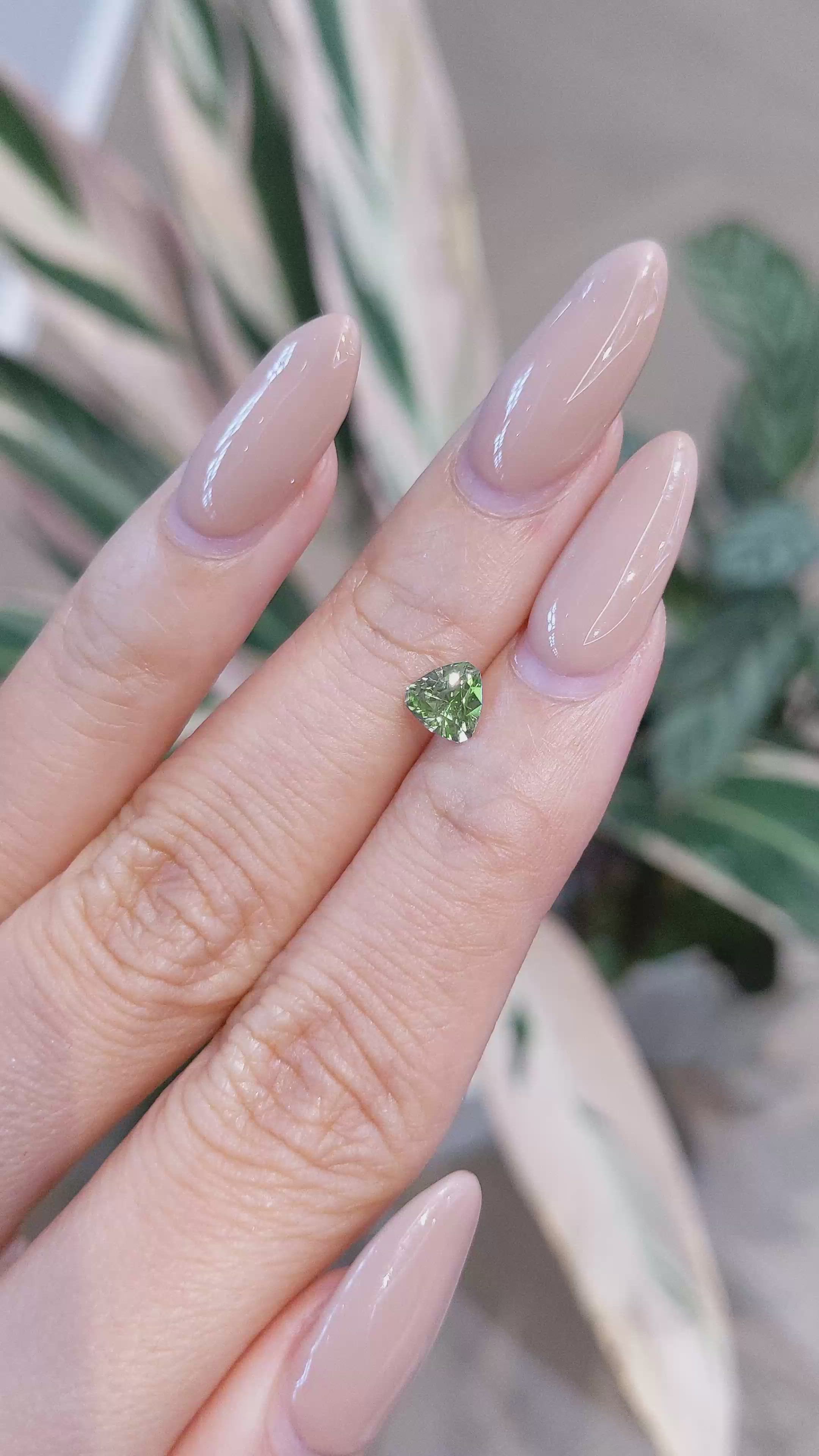 0.82 Ct. Green Sapphire from Montana Size Video