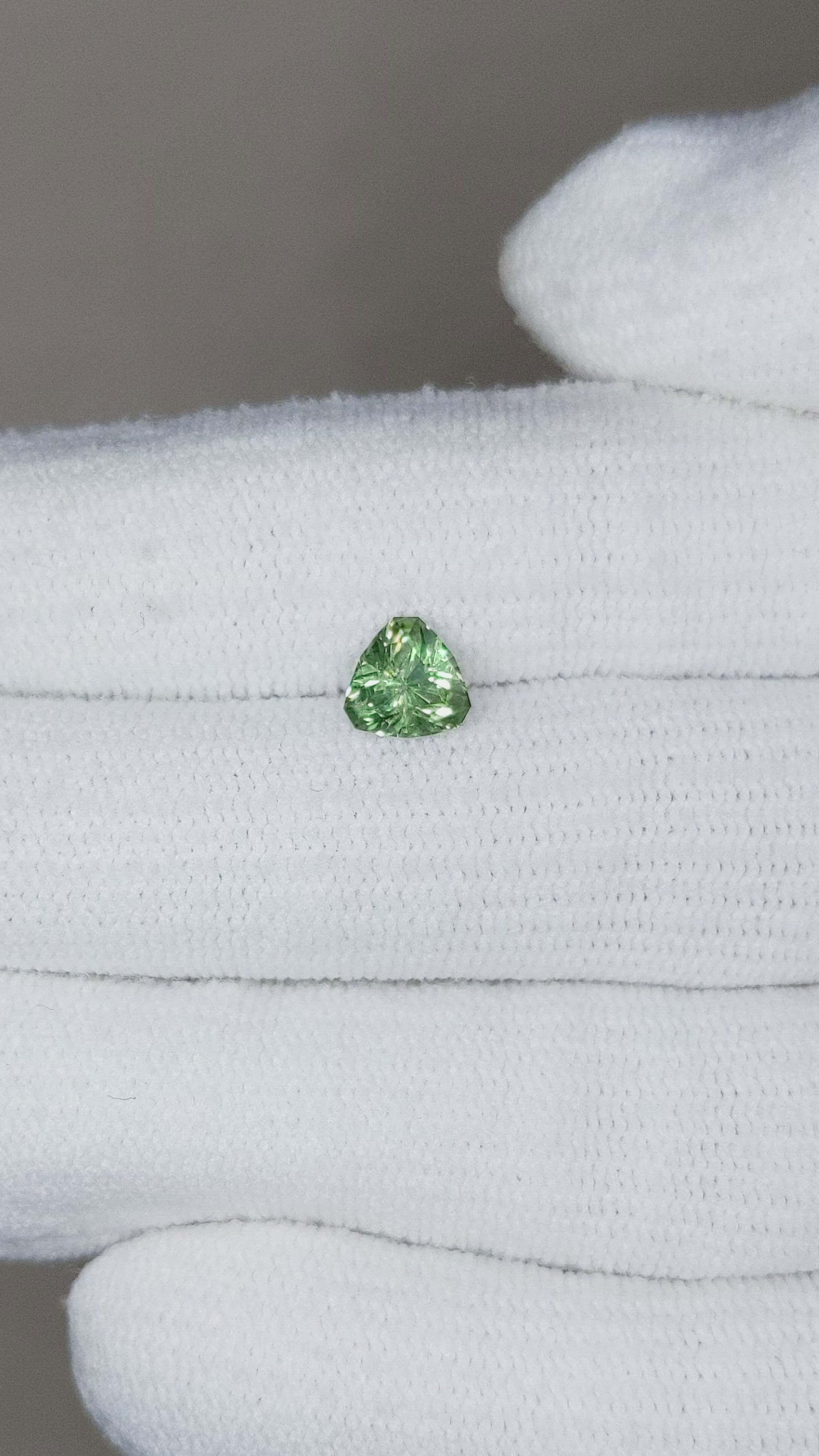 0.82 Ct. Green Sapphire from Montana Size Video