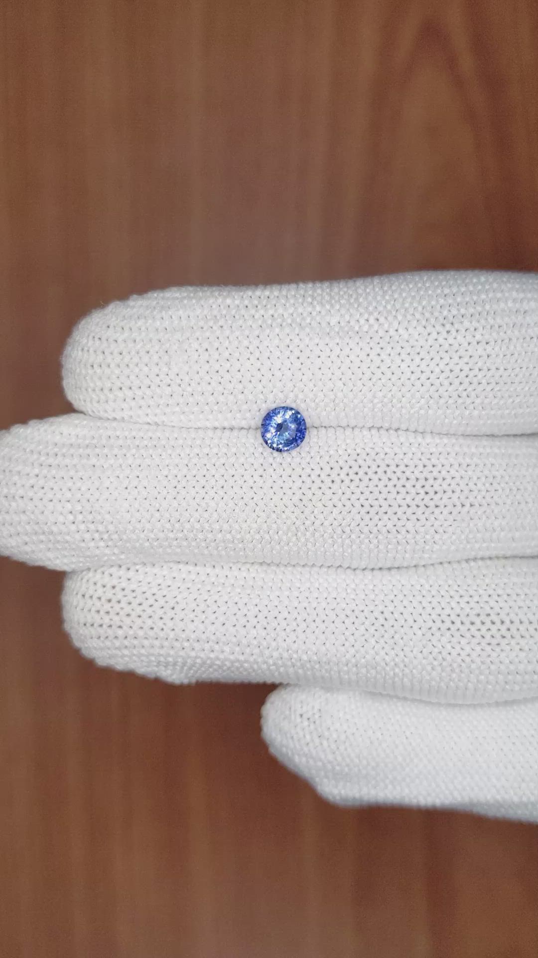 0.57 Ct. Blue Sapphire from Ceylon (Sri Lanka) Size Video