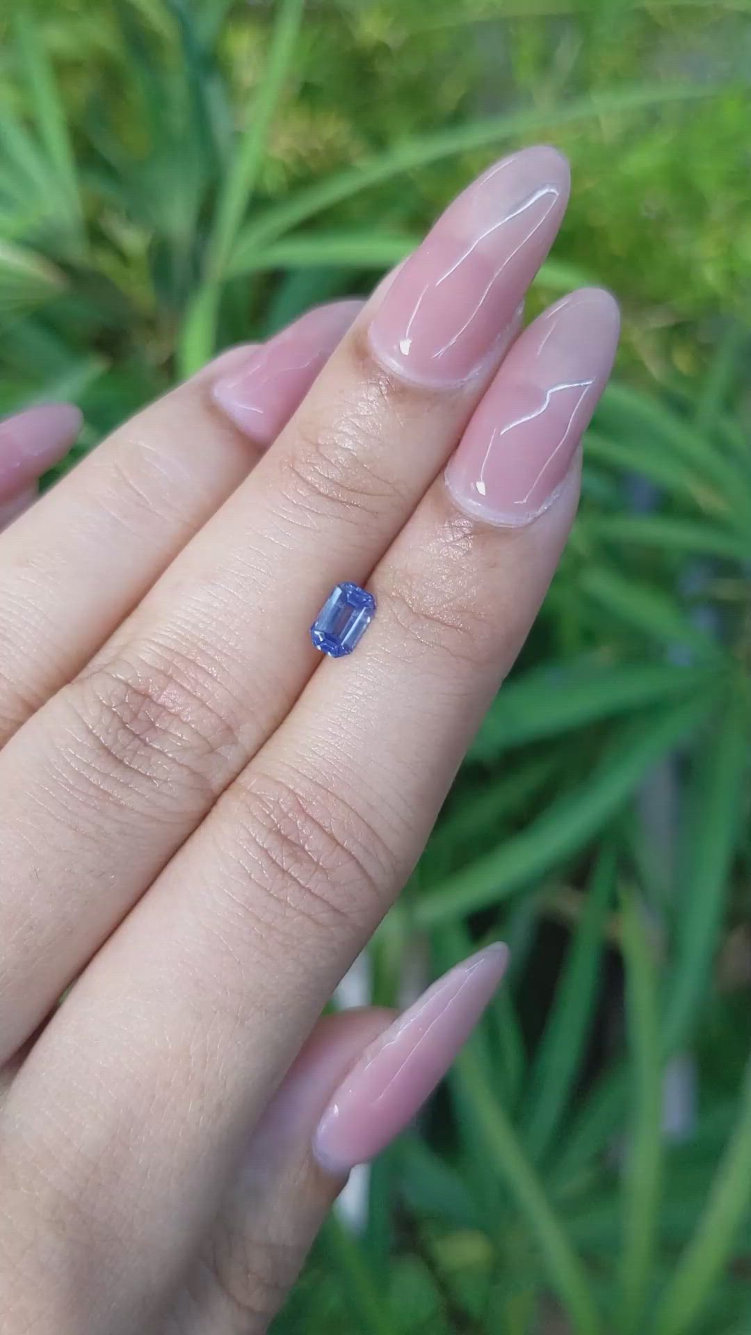 0.74 Ct. Blue Sapphire from Ceylon (Sri Lanka) Size Video