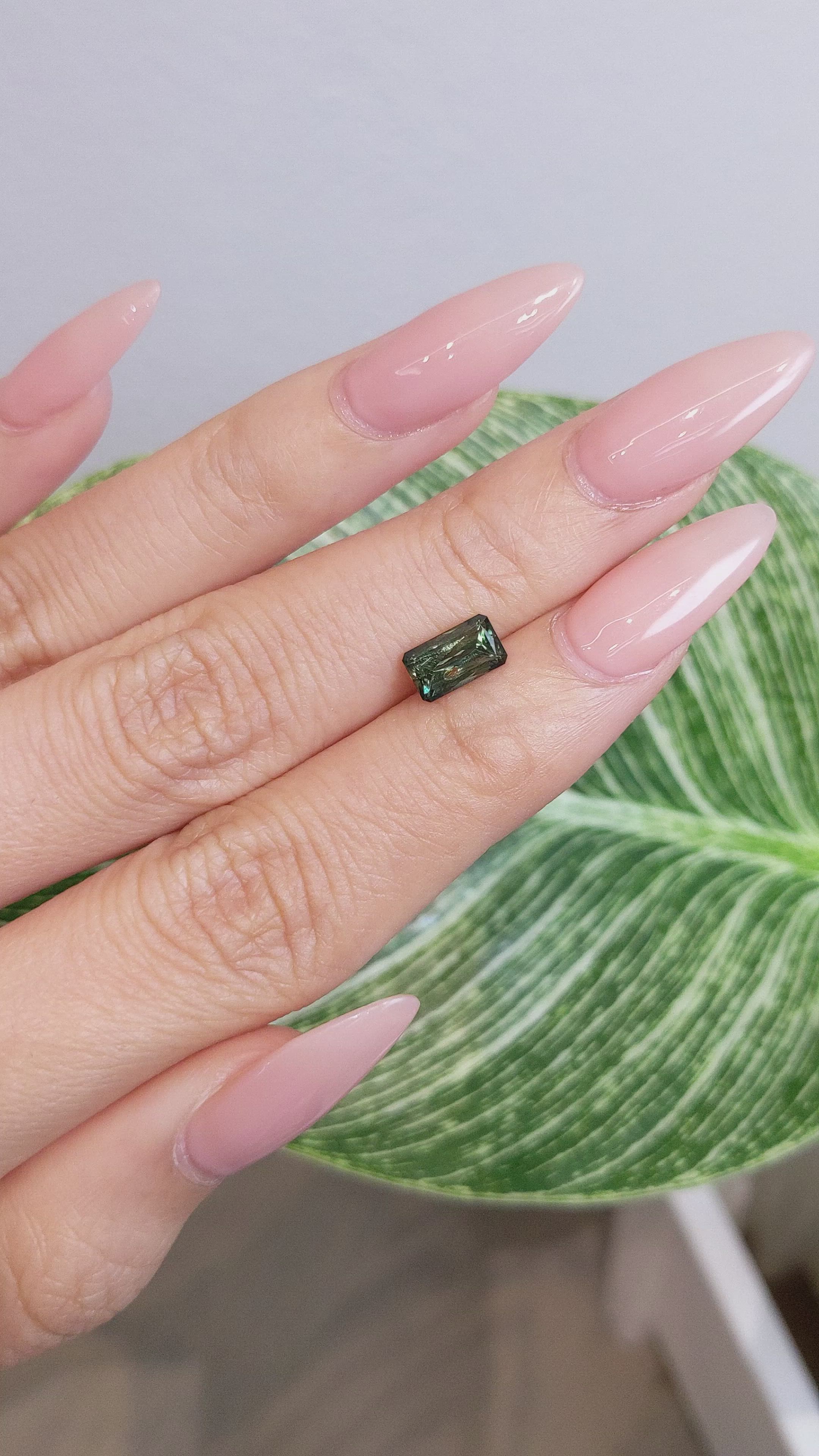 1.49 Ct. Bluish Green Sapphire from Australia Size Video