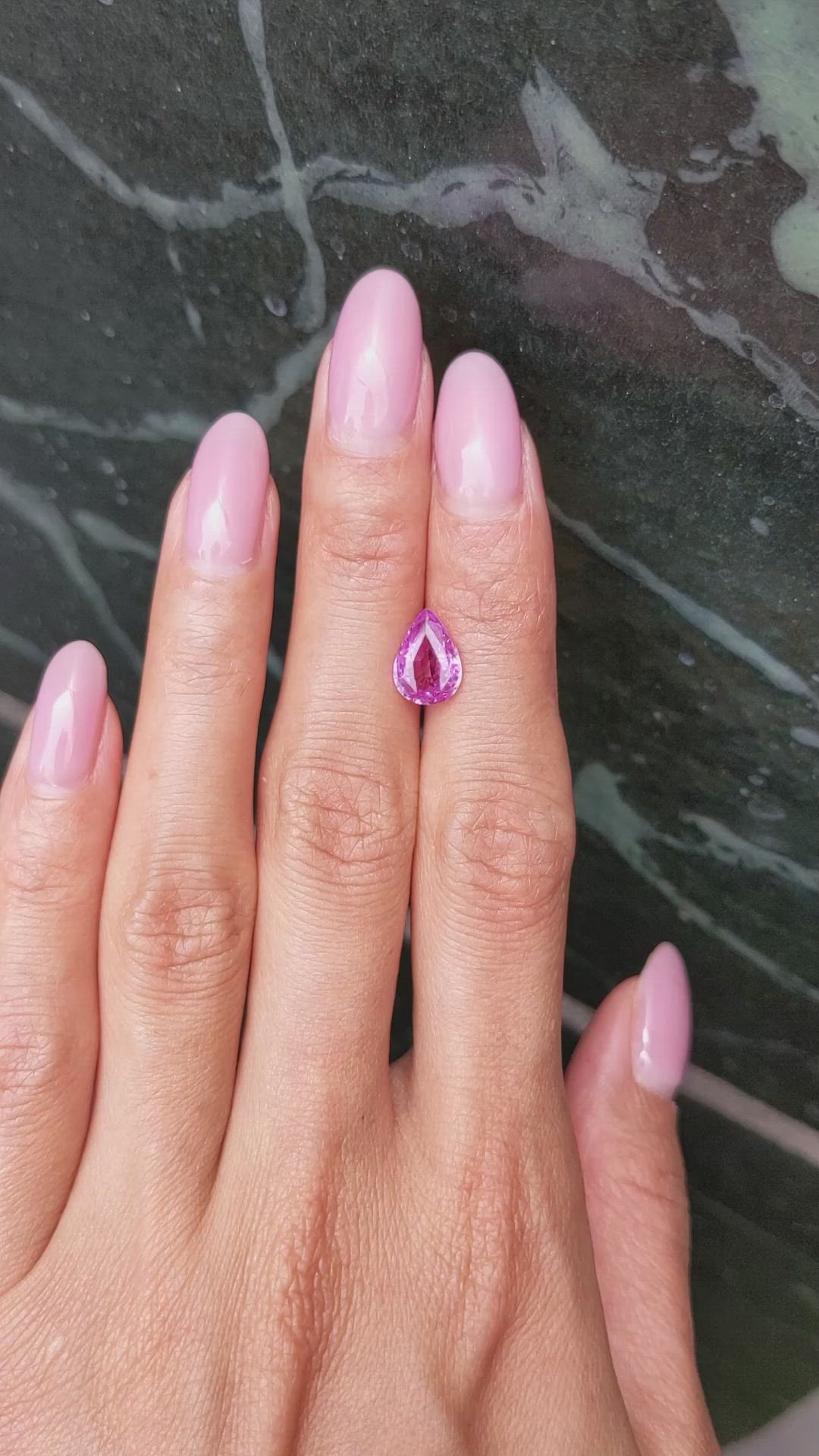 2.02 Ct. Pink Sapphire from Ceylon (Sri Lanka) Size Video