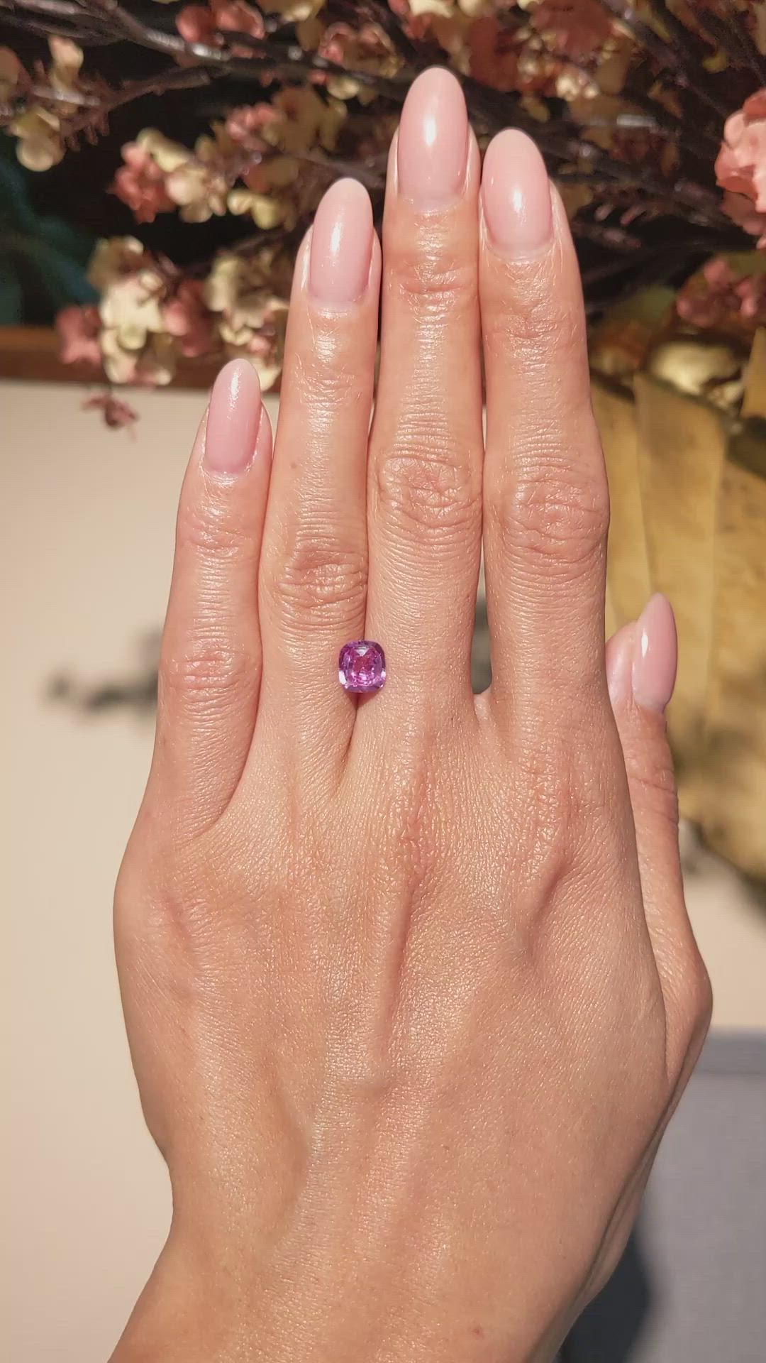 1.59 Ct. Pink Sapphire from Ceylon (Sri Lanka) Size Video