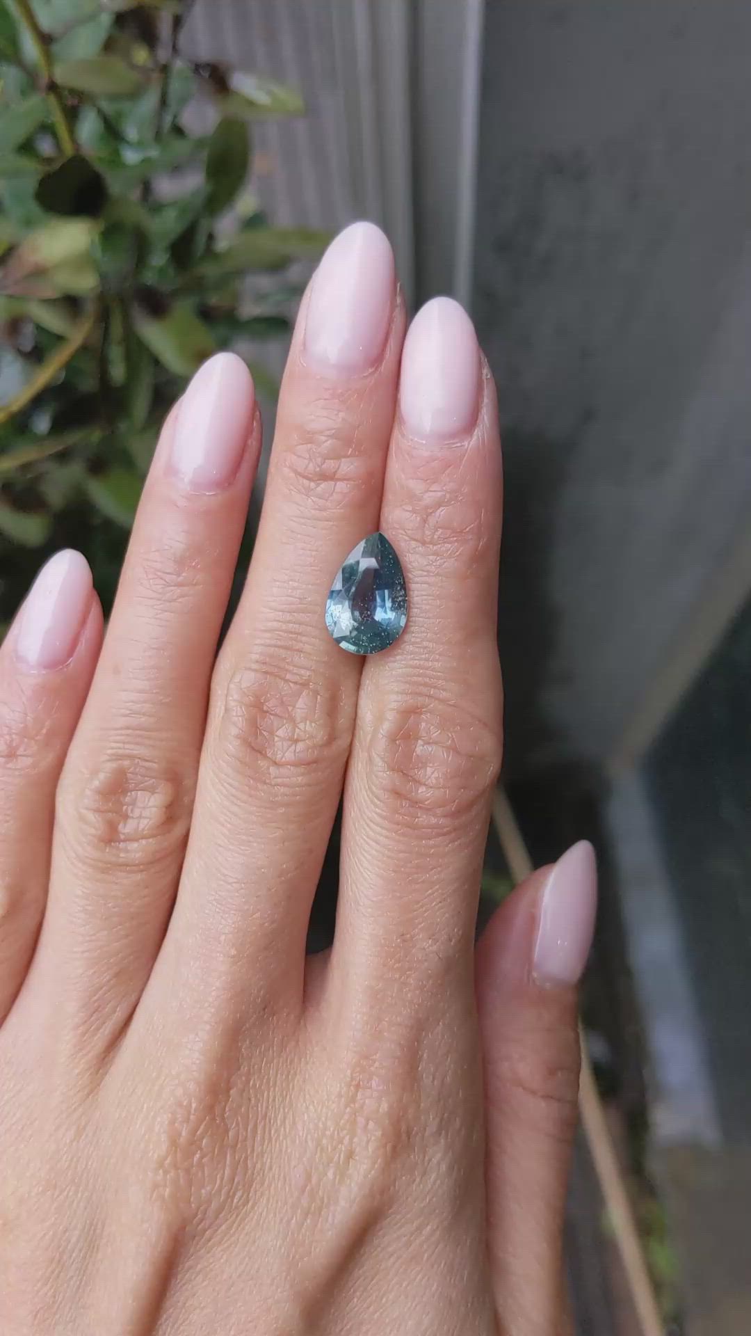 5.04 Ct. Bluish Green Sapphire from Madagascar Size Video