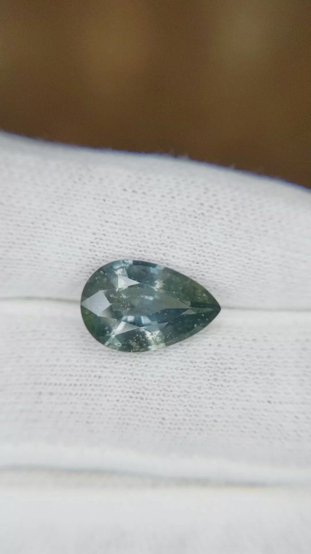 5.04 Ct. Bluish Green Sapphire from Madagascar Size Video