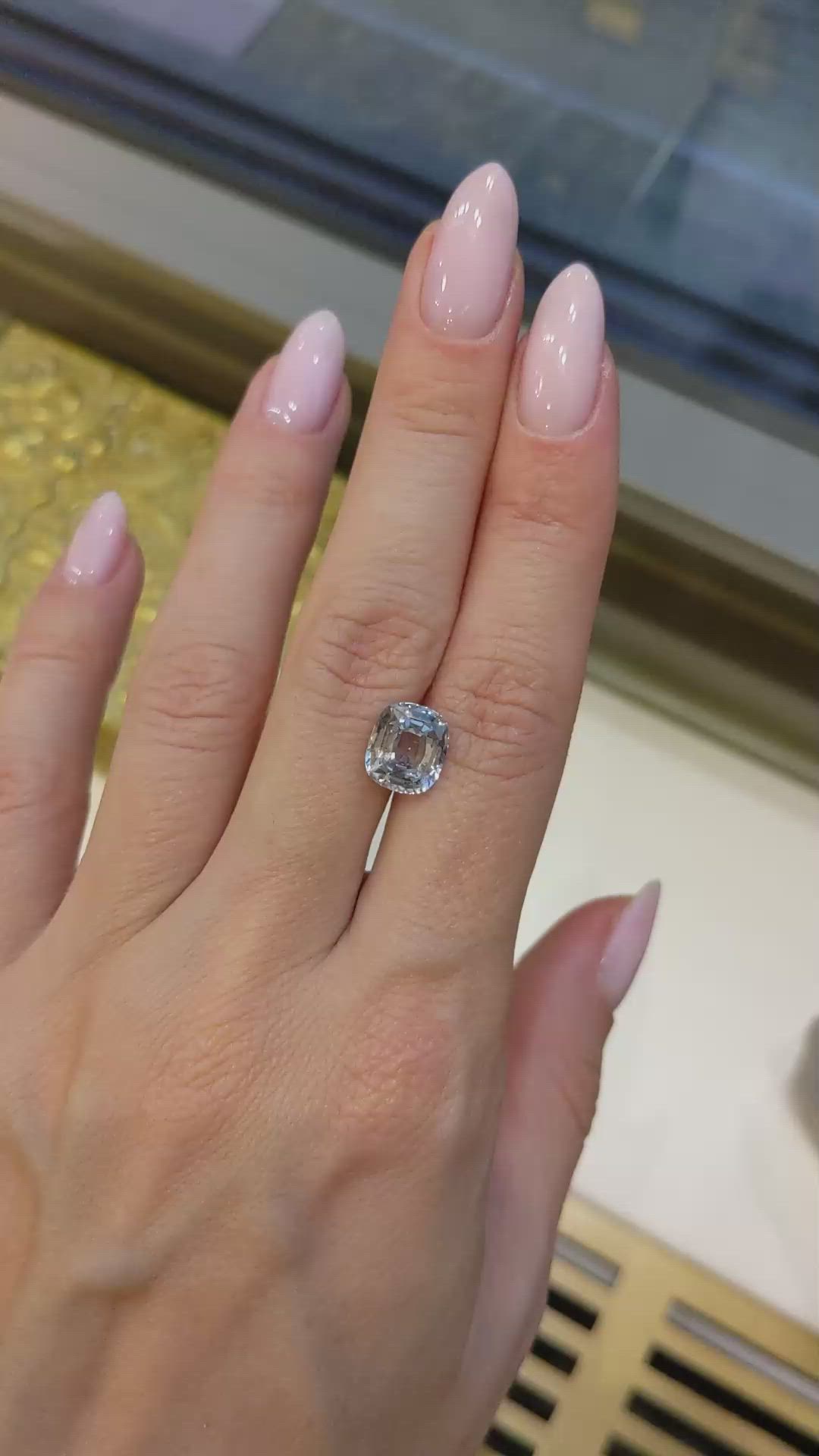 3.60 Ct. Bluish Grey Sapphire from Madagascar Size Video