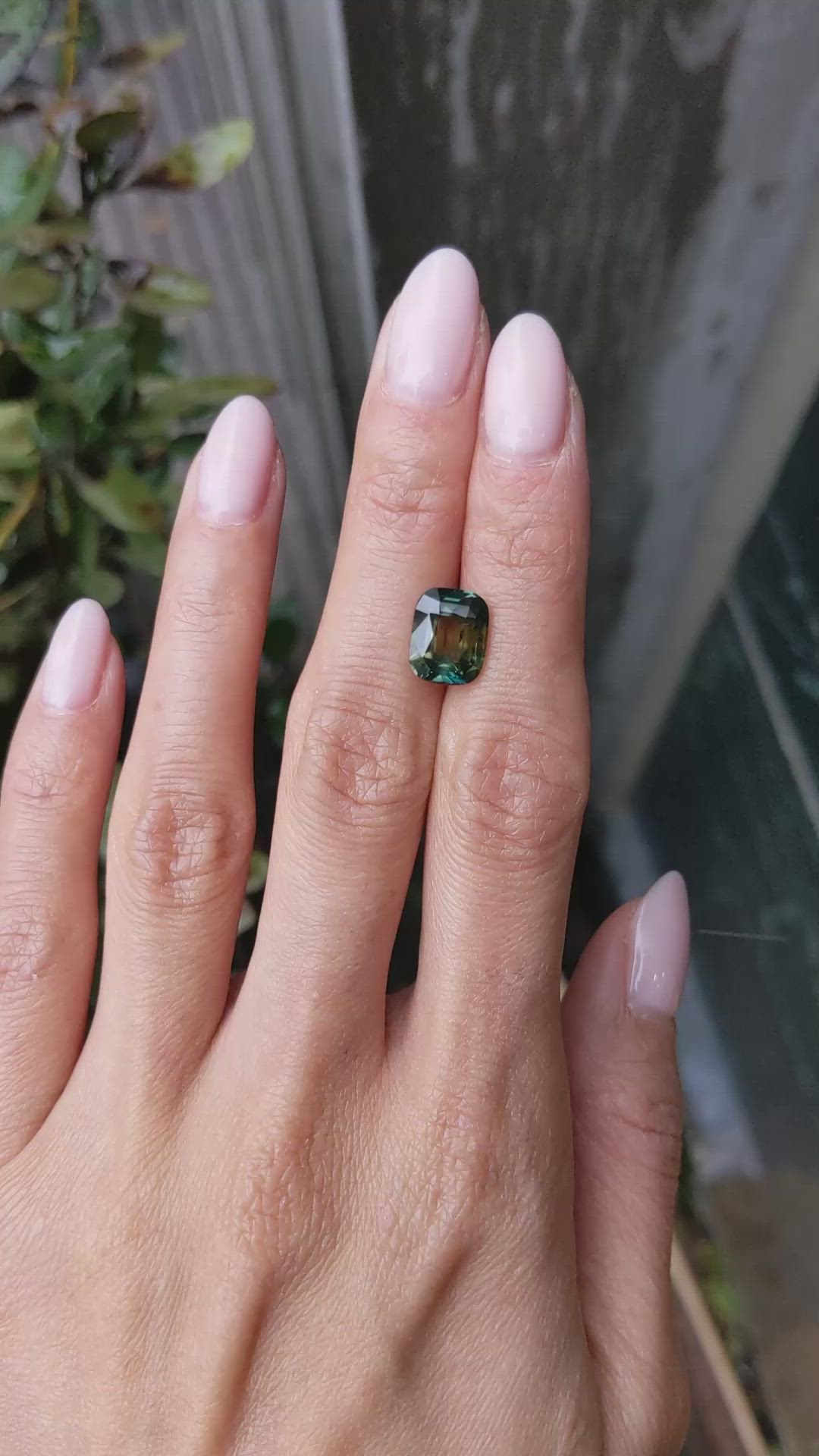 5.00 Ct. Bluish Green Sapphire from Tanzania Size Video