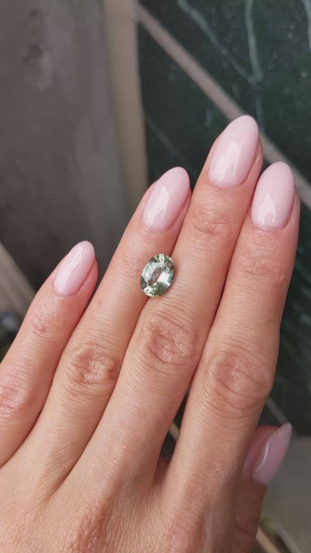 3.03 Ct. Green Sapphire from Madagascar Size Video