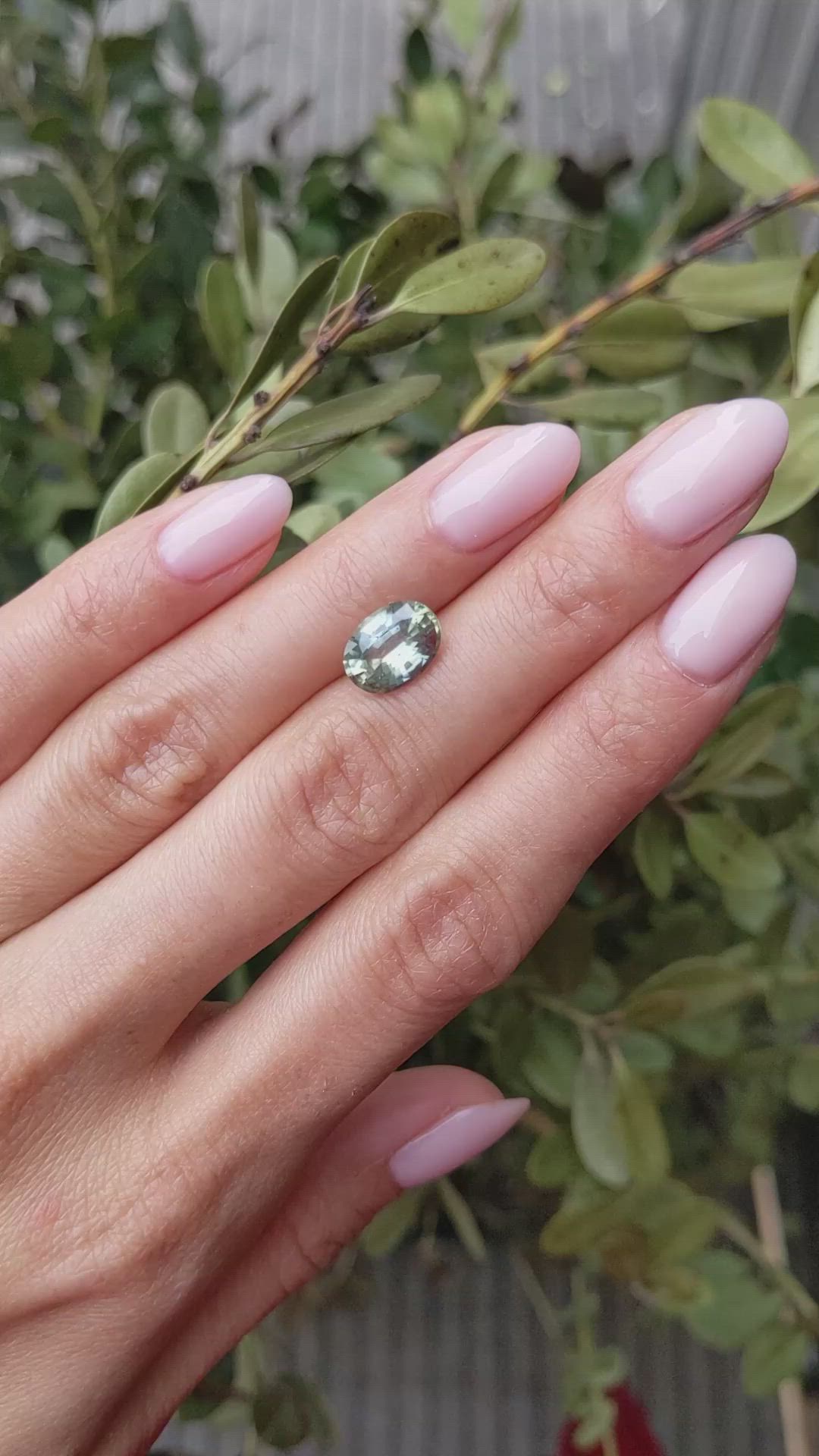 3.03 Ct. Green Sapphire from Madagascar Size Video