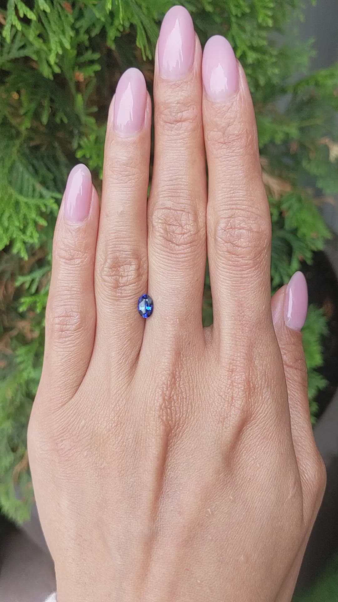 0.67 Ct. Blue Sapphire from Ceylon (Sri Lanka) Size Video