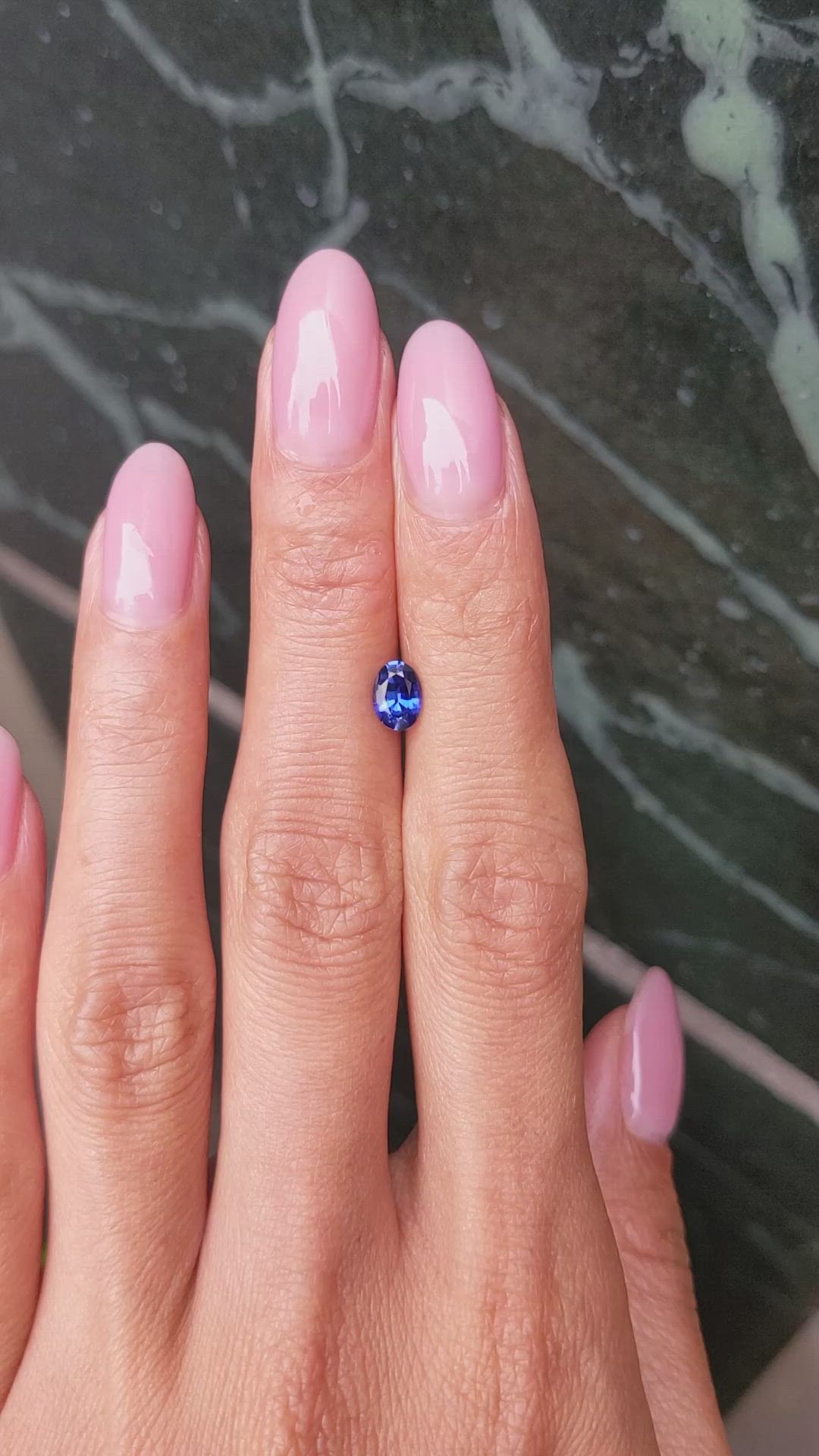 0.69 Ct. Blue Sapphire from Ceylon (Sri Lanka) Size Video