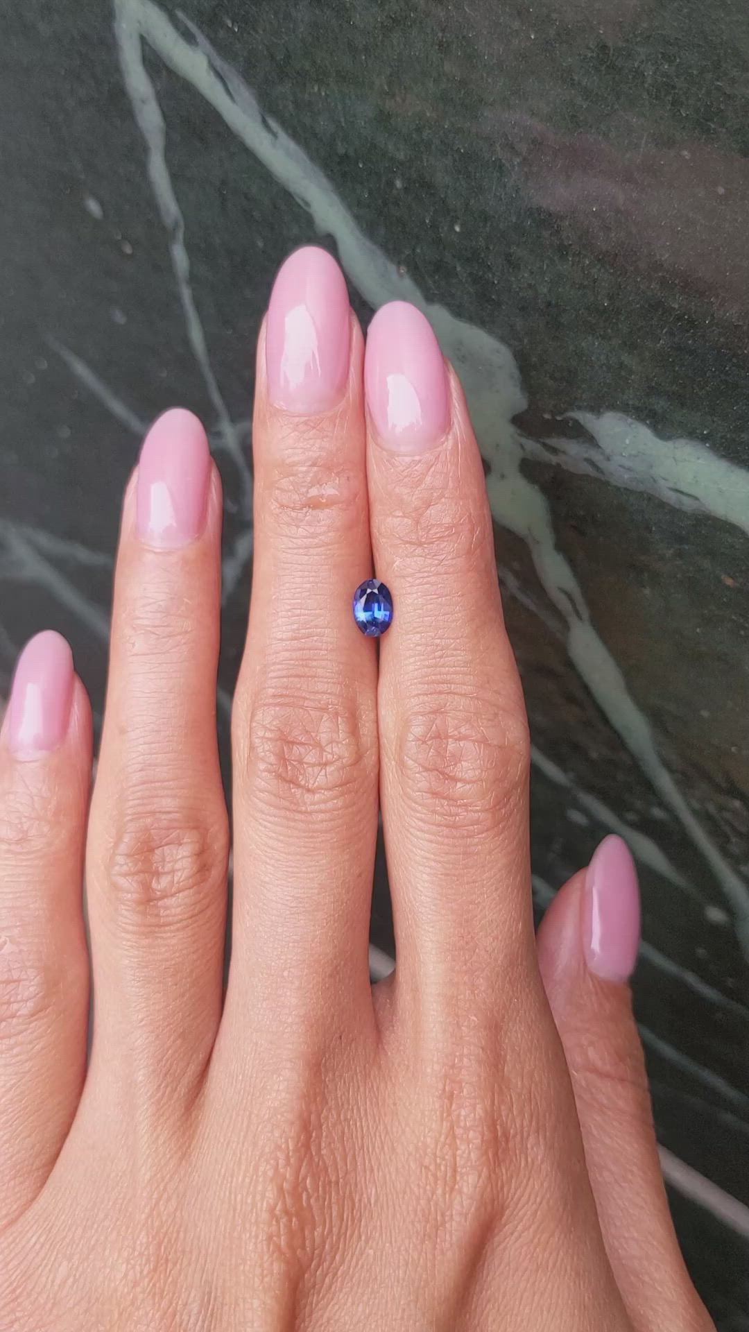 0.73 Ct. Blue Sapphire from Ceylon (Sri Lanka) Size Video