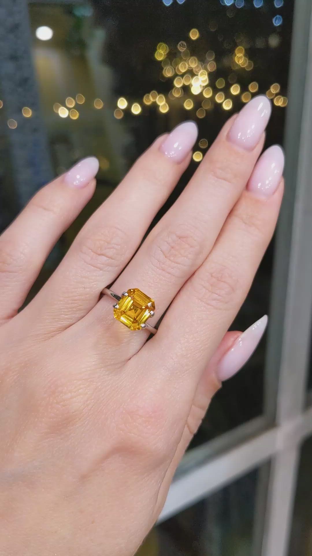 3.05 Ct. Orangish Yellow Sapphire from Ceylon (Sri Lanka) Size Video